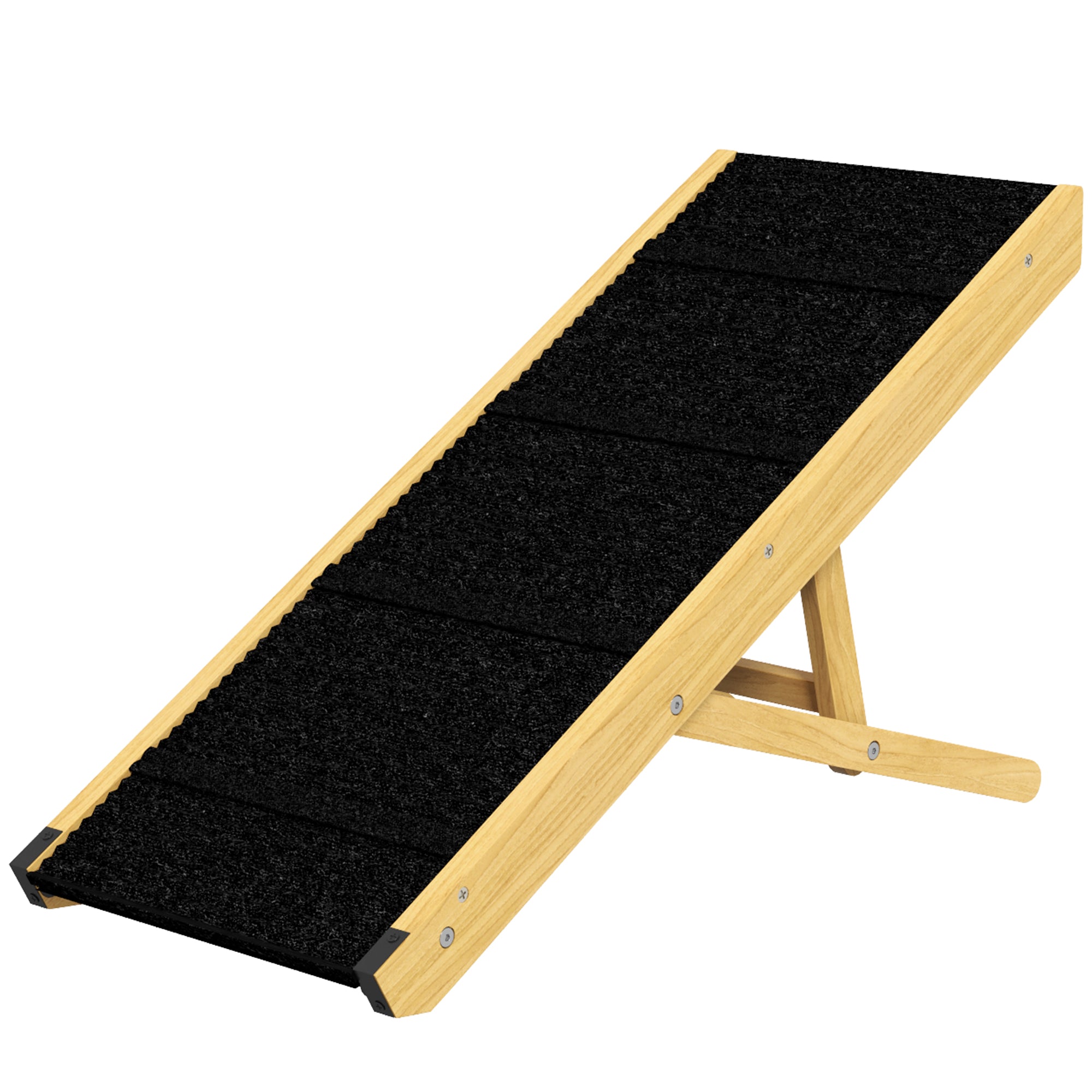 Foldable Dog Ramp, Height Adjustable Pet Ramp, Non-Slip Dog Entry Aid for Small and Medium Dogs up to 15 kg, 83.5 x 35 x 47.5 cm, Natural