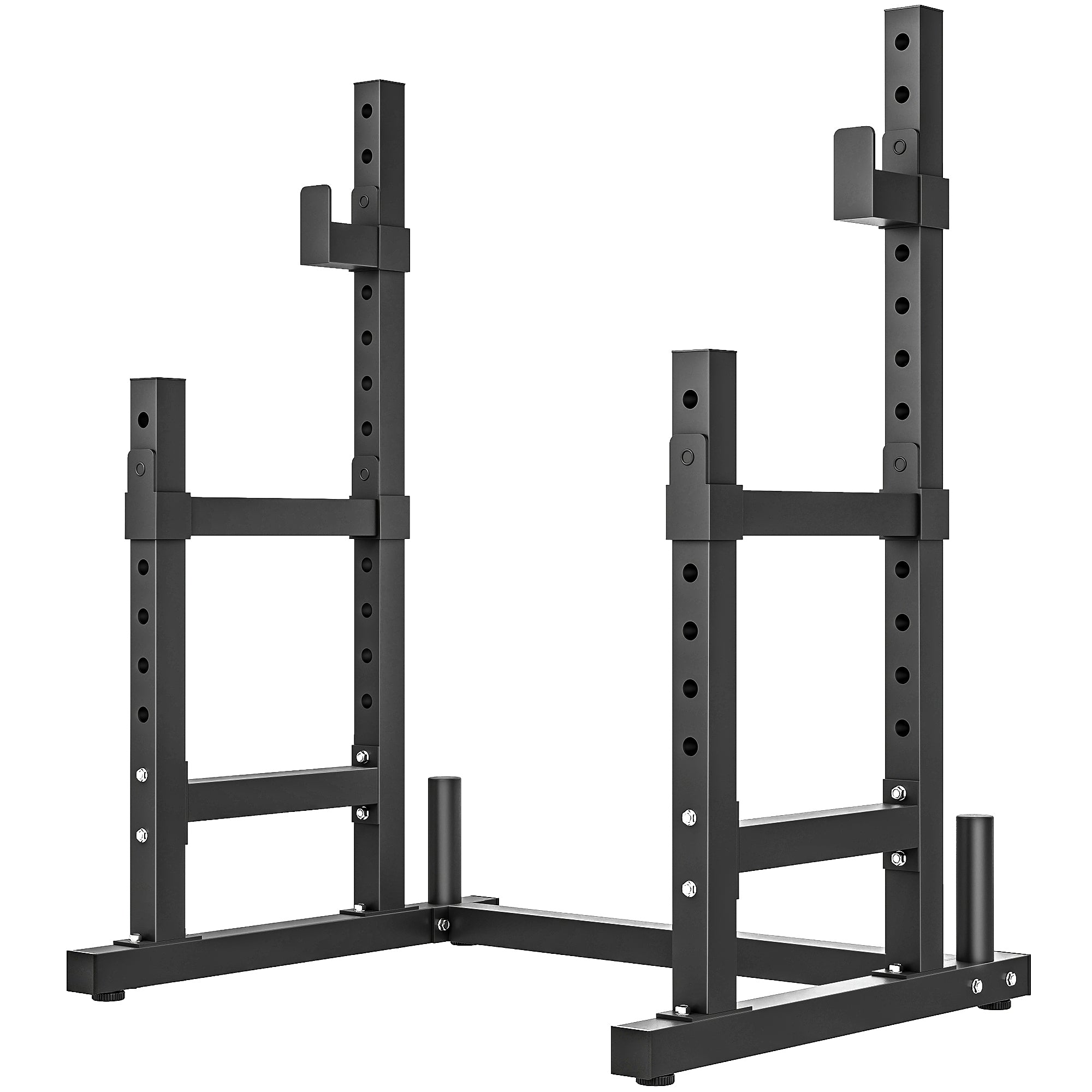 SPORTNOW 2-Tier Barbell Rack — Heavy-Duty Steel Squat Rack with Plate Storage, Up to 661 lb Capacity