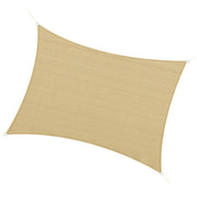 Rectangular Sun Shade Sail 4 x 3 m High-Density Polyethylene UV Protection With Storage Bag - Beige Color
