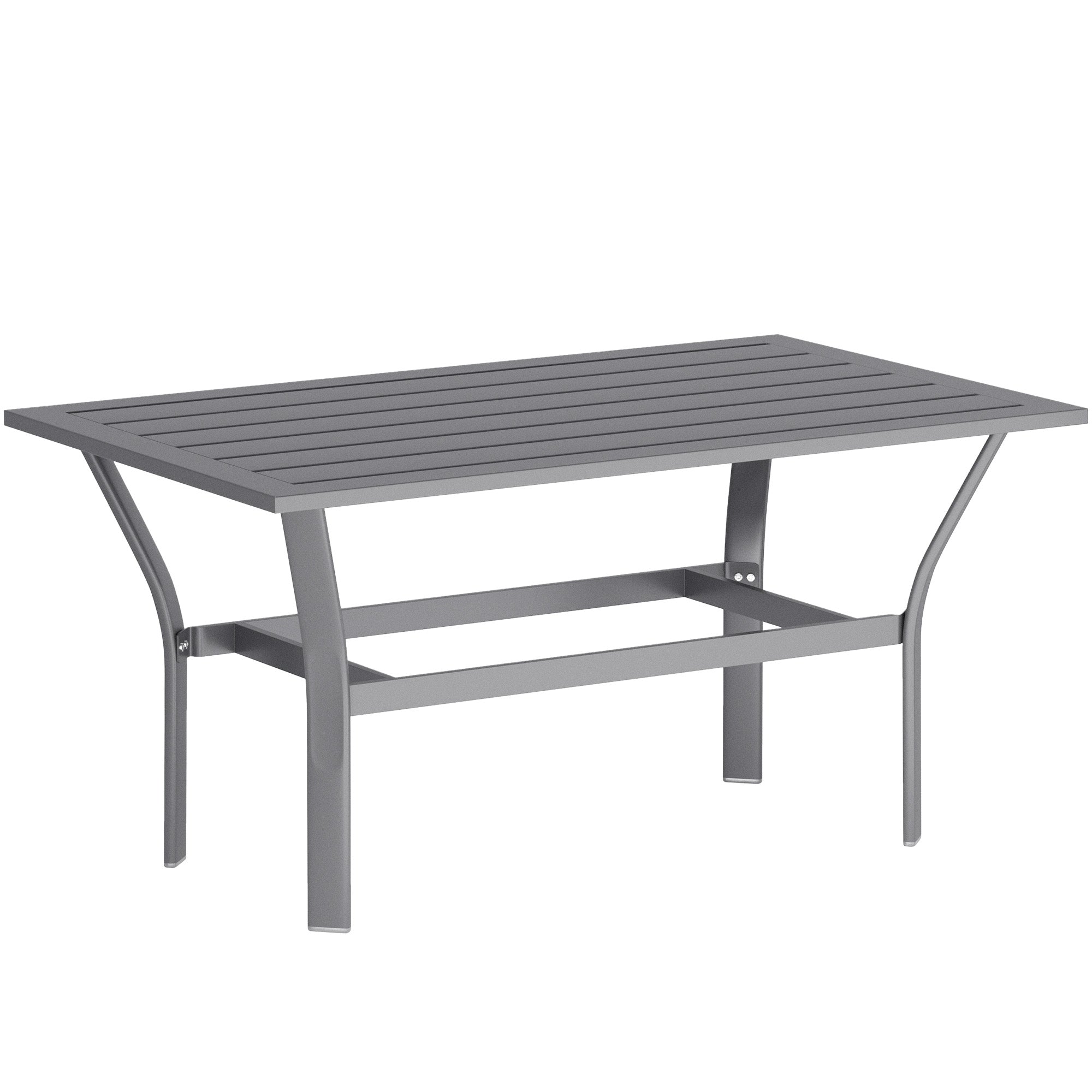 Side Table Metal Balcony Table with Slatted Design Weatherproof Coffee Table Garden Table Easy-Care Coffee Table Outdoor Table for Balcony Garden Terrace Porch 91.5 x 55 x 45 cm Dark Grey