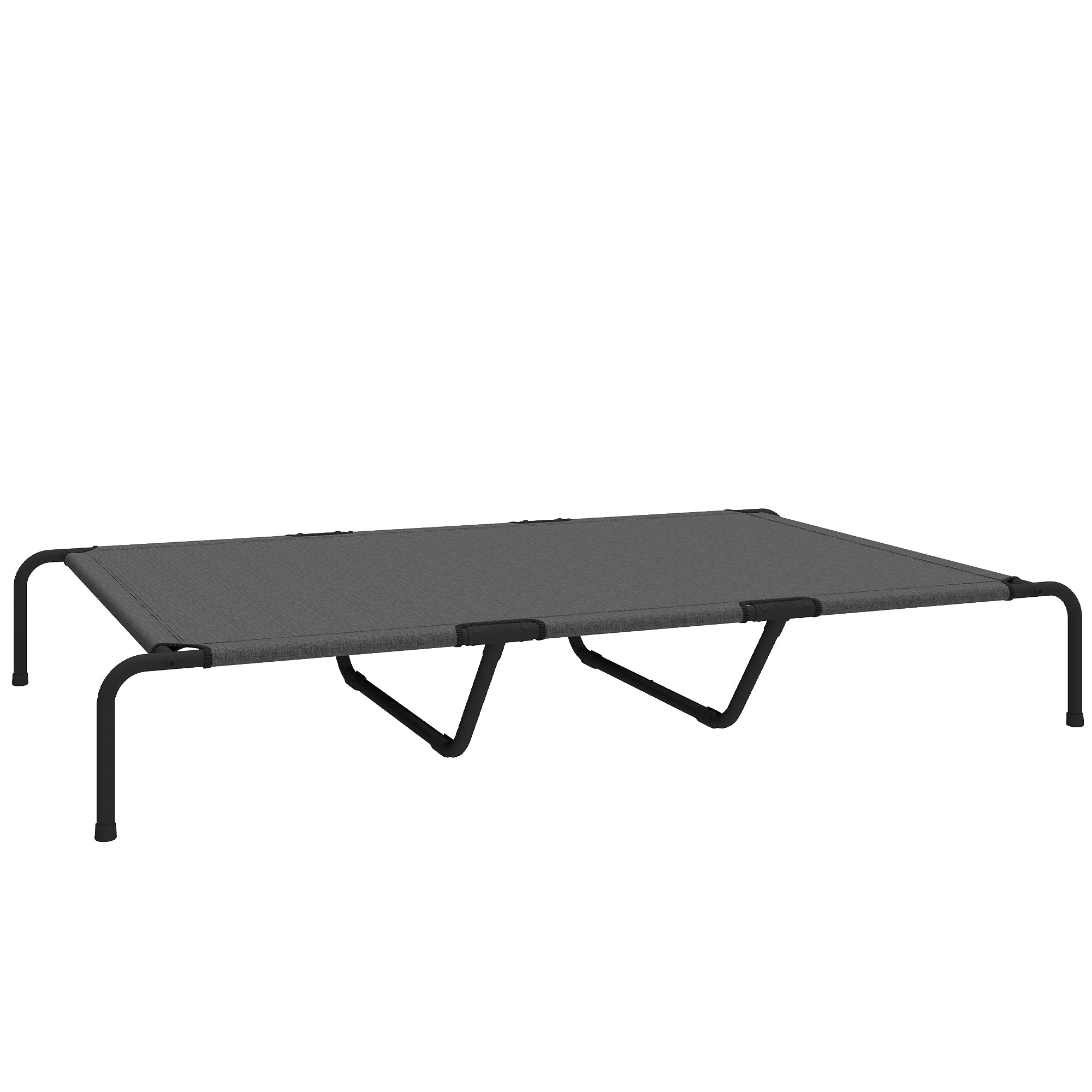 Elevated Outdoor Dog Bed for Large Dogs – Cooling Washable Mesh with Steel Frame, Outdoor Pet Cot for Camping, 60 x 37 x 9 in (152 x 94 x 23 cm), Gray