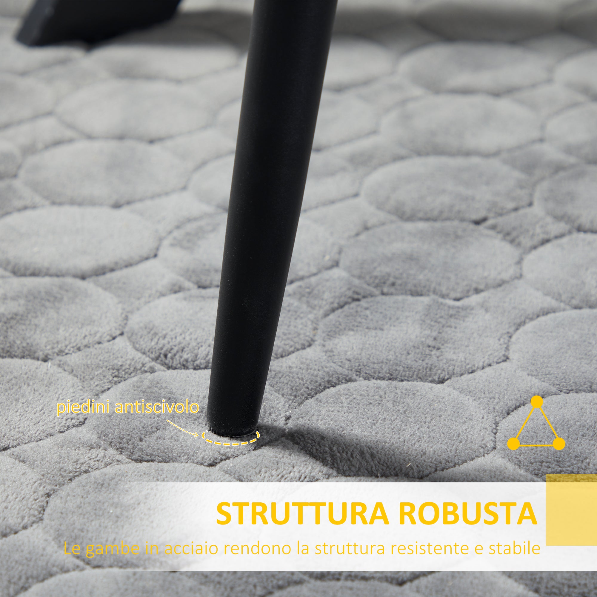 2 pcs Upholstered Velvet Effect Fabric Dining Chairs with Steel Legs and Space-Saving Design, 43x58x90 cm, Brown and Black