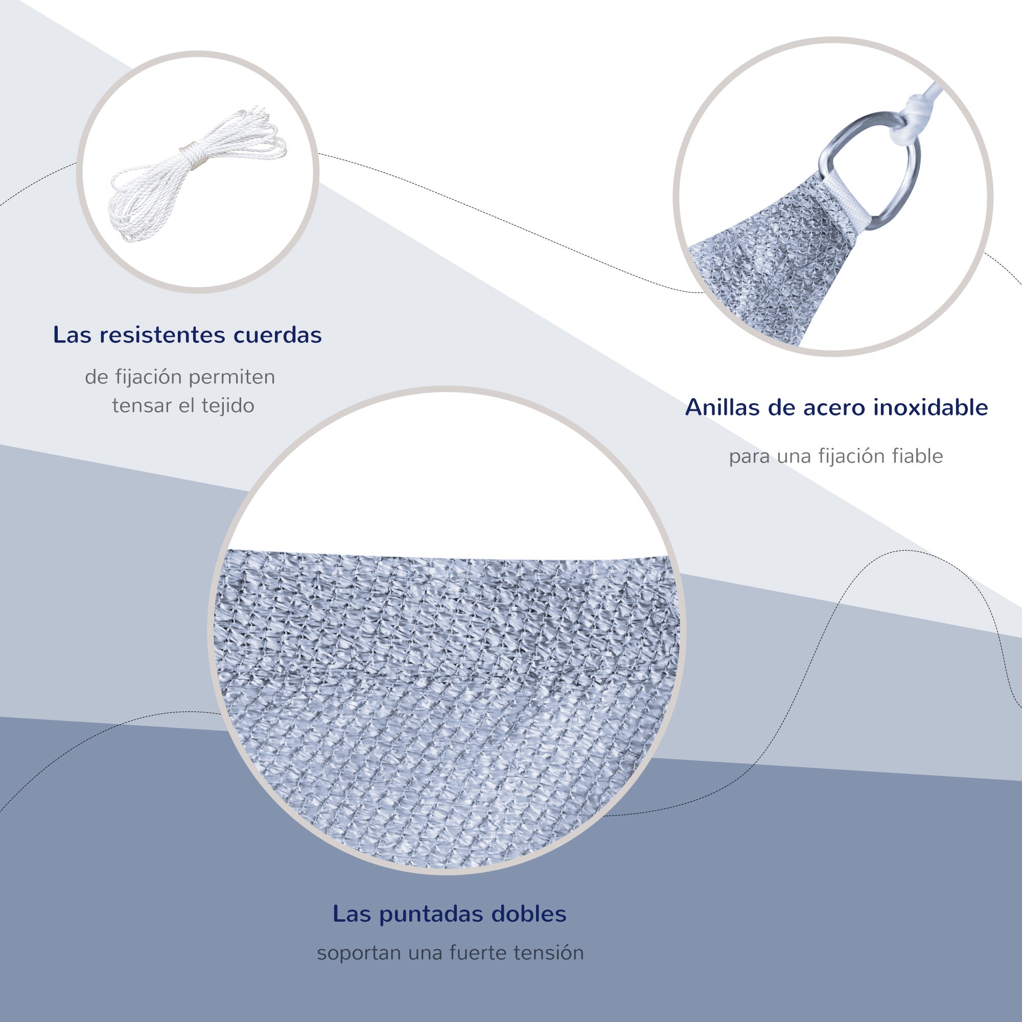 Rectangular Sun Shade Sail Awning 4x3 m UV Protection Terrace Awning with Carry Bag Stainless Steel Ring and Ropes for Garden Patio Gray