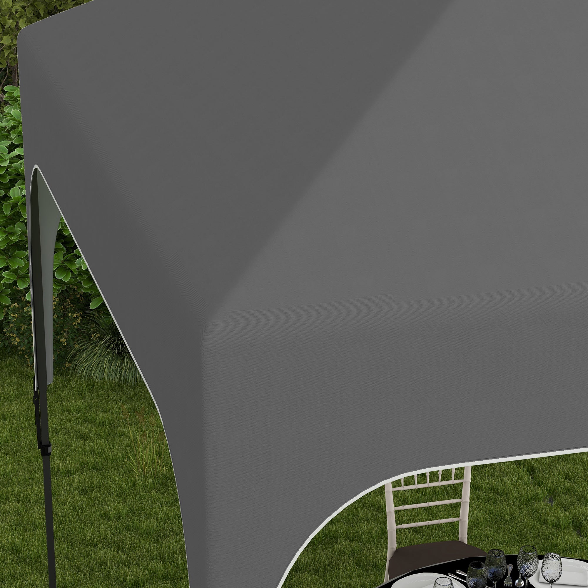Garden Gazebo 2.5 x 2.5 m foldable pop-up barnum adjustable height on 4 levels Oxford fabric anti UV50+ steel frame carry bag included grey