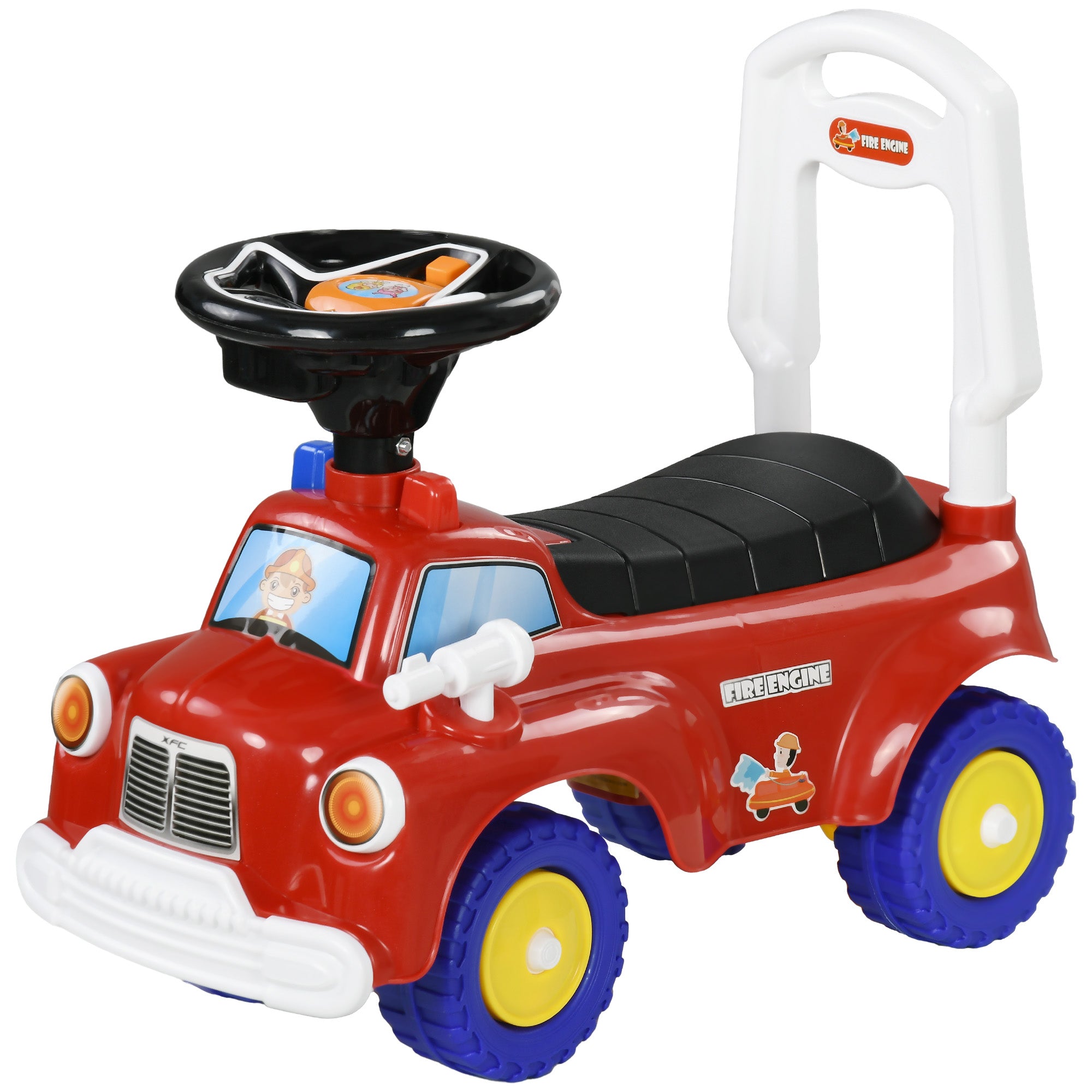 Push Car Walker Children's Fire Truck Push Toy 18-36 Months Storage Compartment Lights Music Red