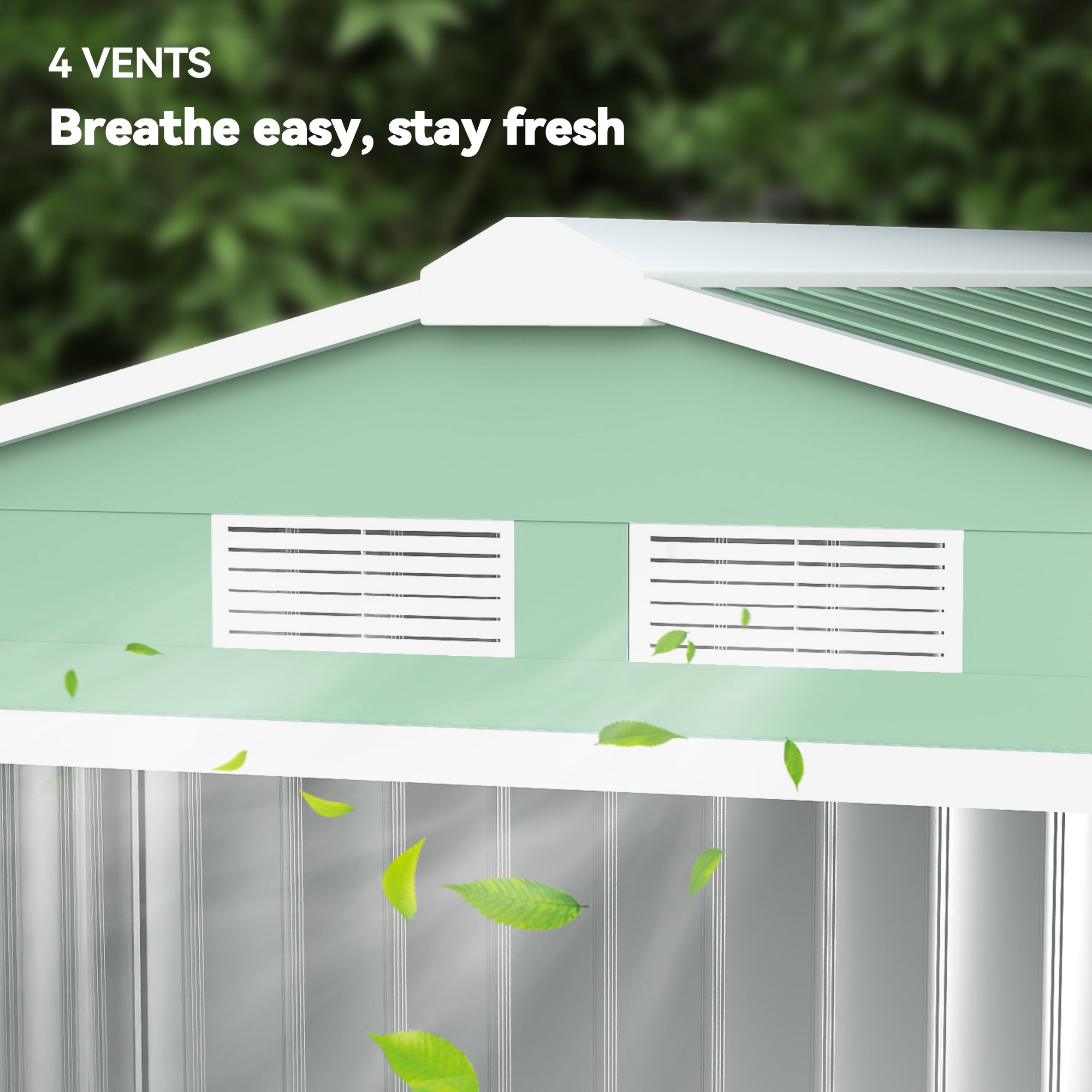 Tool Shed 2.5 m², Garden Shed with Pent Roof, Sliding Door, Foundation, 213 x 130 x 185 cm, Tool Shed made of Galvanized Steel, weatherproof, for Garden, Green