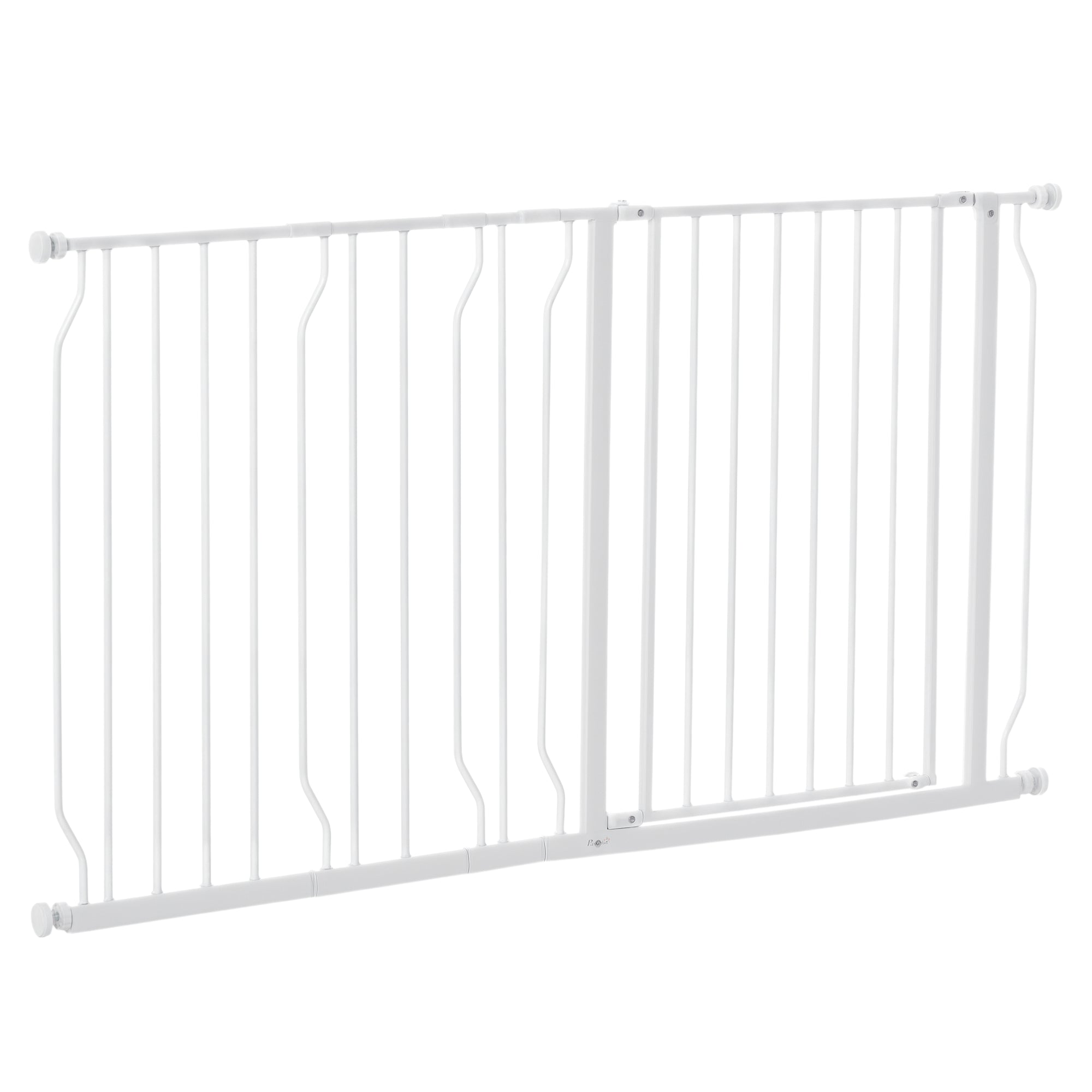 Door Guard Stair Protection with 10/20 cm Extension Door Guard without Drilling Stair Guard for Widths 75-145 cm Swivel on Both Sides Steel White