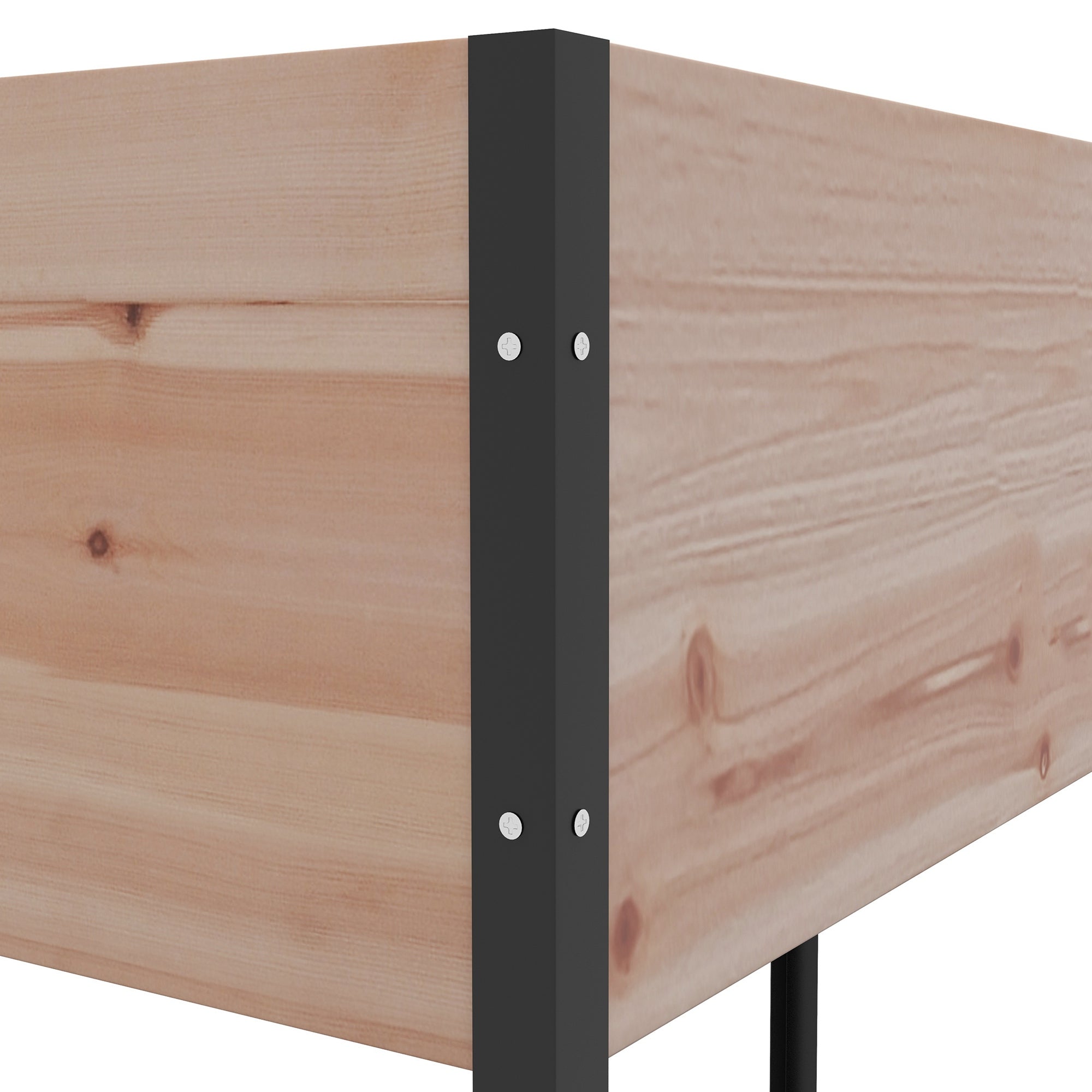 Raised Planter on Legs with 4 Wheels, Irrigation Inserts + Drainage Fleece included Spruce Wood and Metal