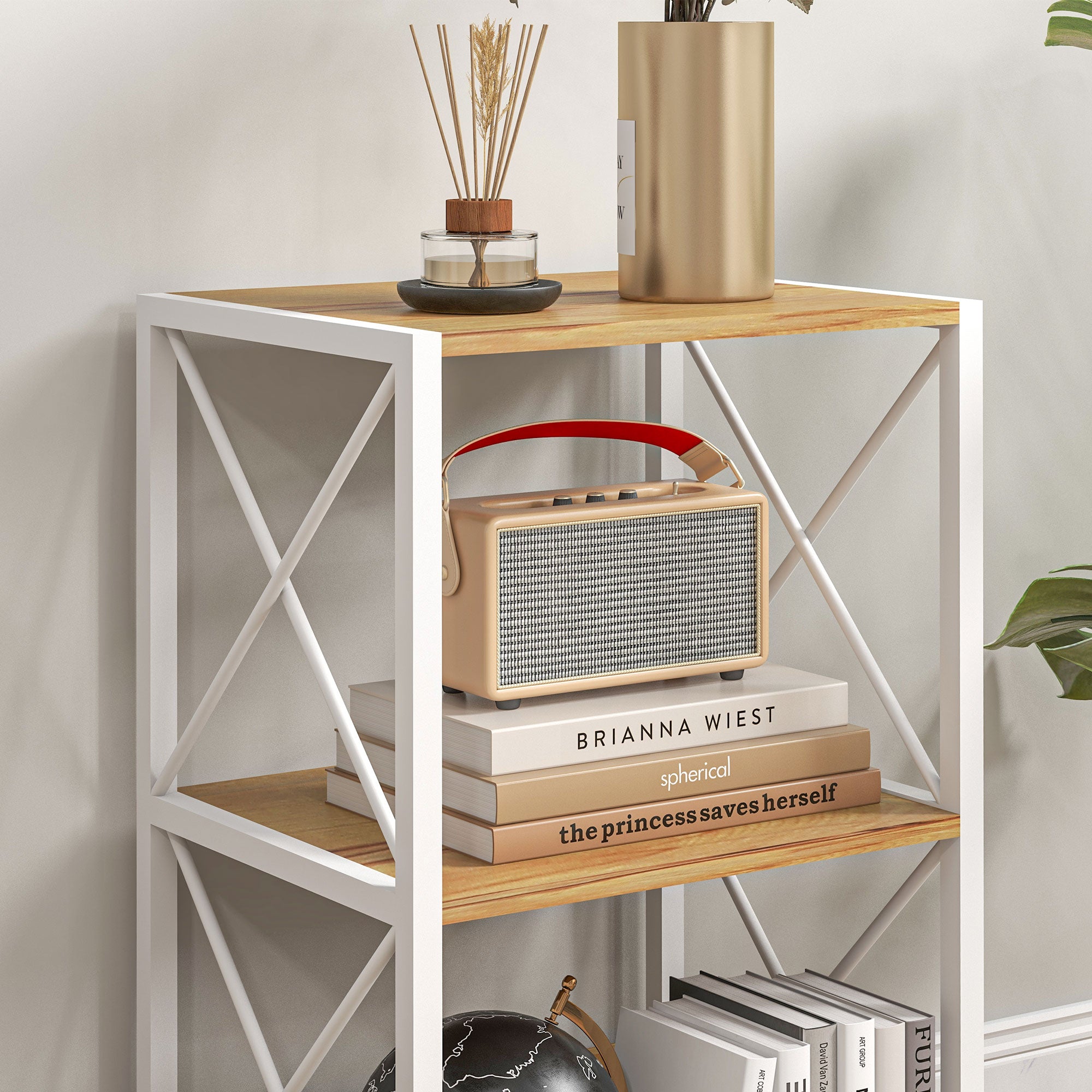 Shelf Unit for Living Room Kitchen, Bathroom 3-Tier Space Saver Wood 40x35x72.5cm