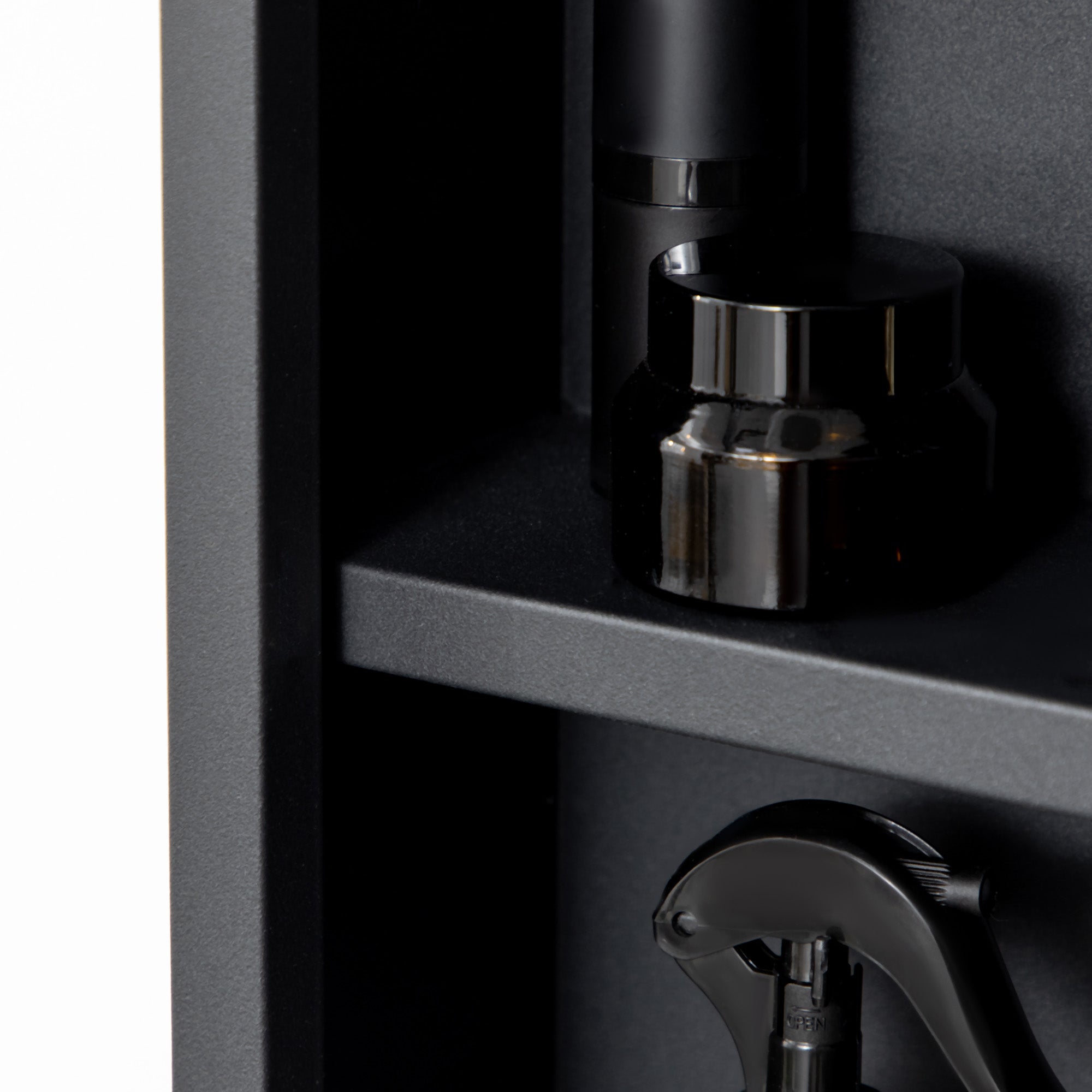 Bathroom Mirror Cabinet with Aluminum Door + Stainless Steel Frame Wall Mounted Mirror Cabinet with 1 Mirror Door and 2 Steel Shelves 40 x 12 x 60 cm - Black