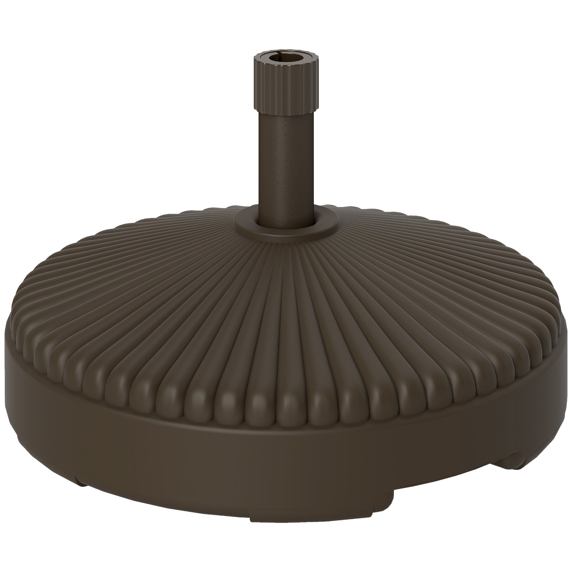 Round Umbrella Base Umbrella Stand Umbrella Stand Fillable with 23L Water or 28kg Sand for Garden Terrace Brown