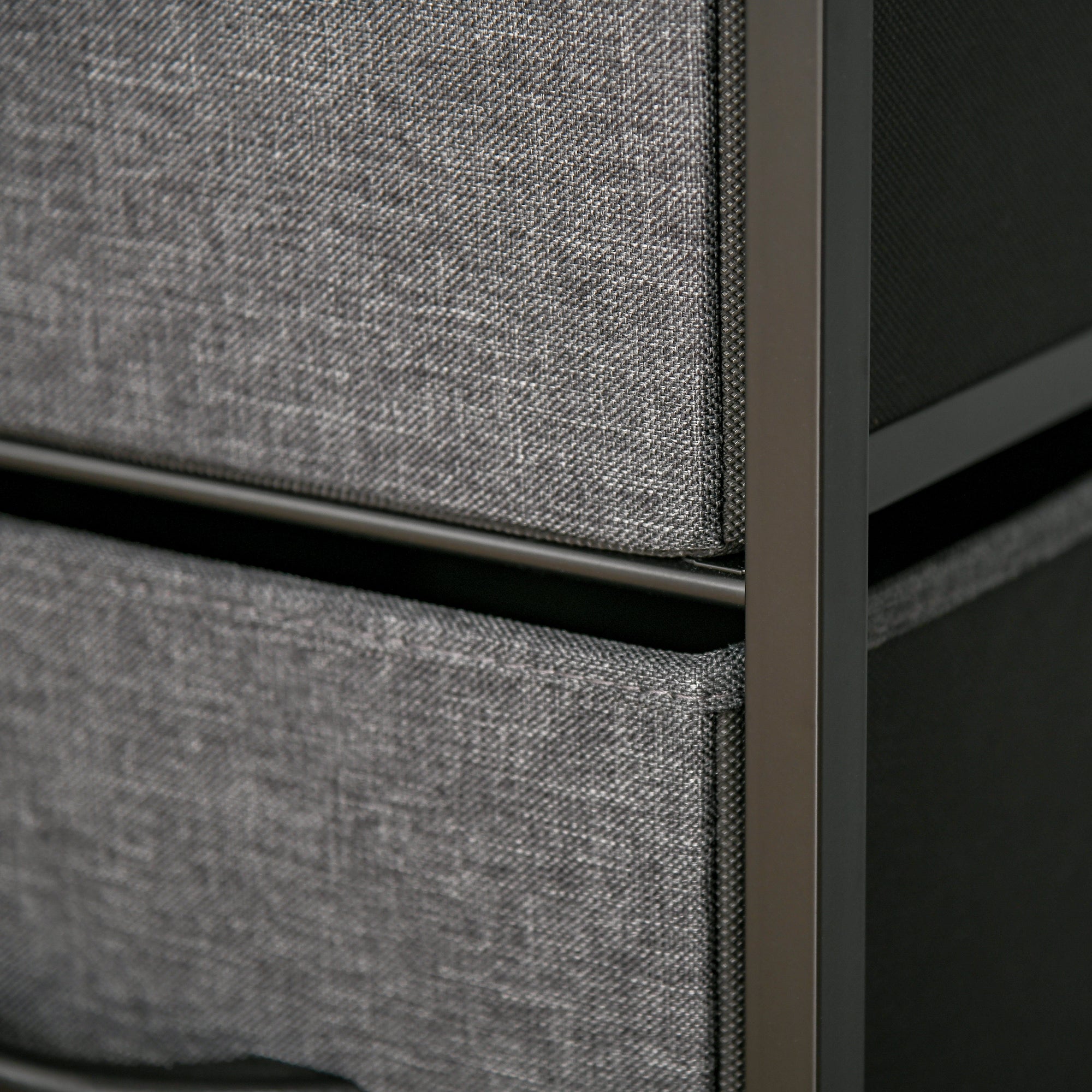 Drawer Chest with 4 Linen Drawers Storage Cabinet Chest of Drawers with Shelf Handles, Modern Design Storage Chest of Drawers for Bedroom, Living Room Black