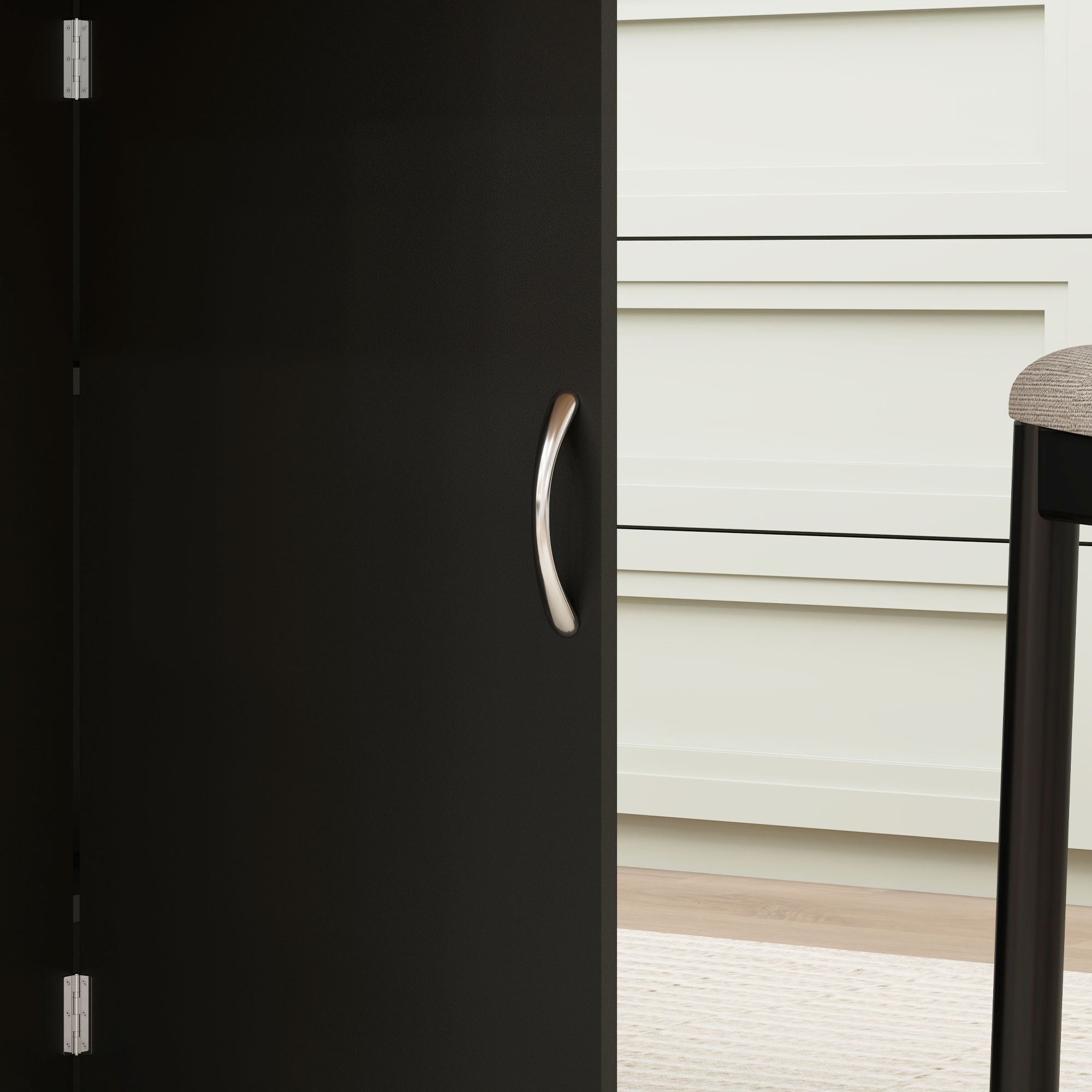 Folding Dining Table Kitchen Table with Wheels Foldable Wings and Shelves for 4-6 People 29.5x55x29 inches Natural and Black