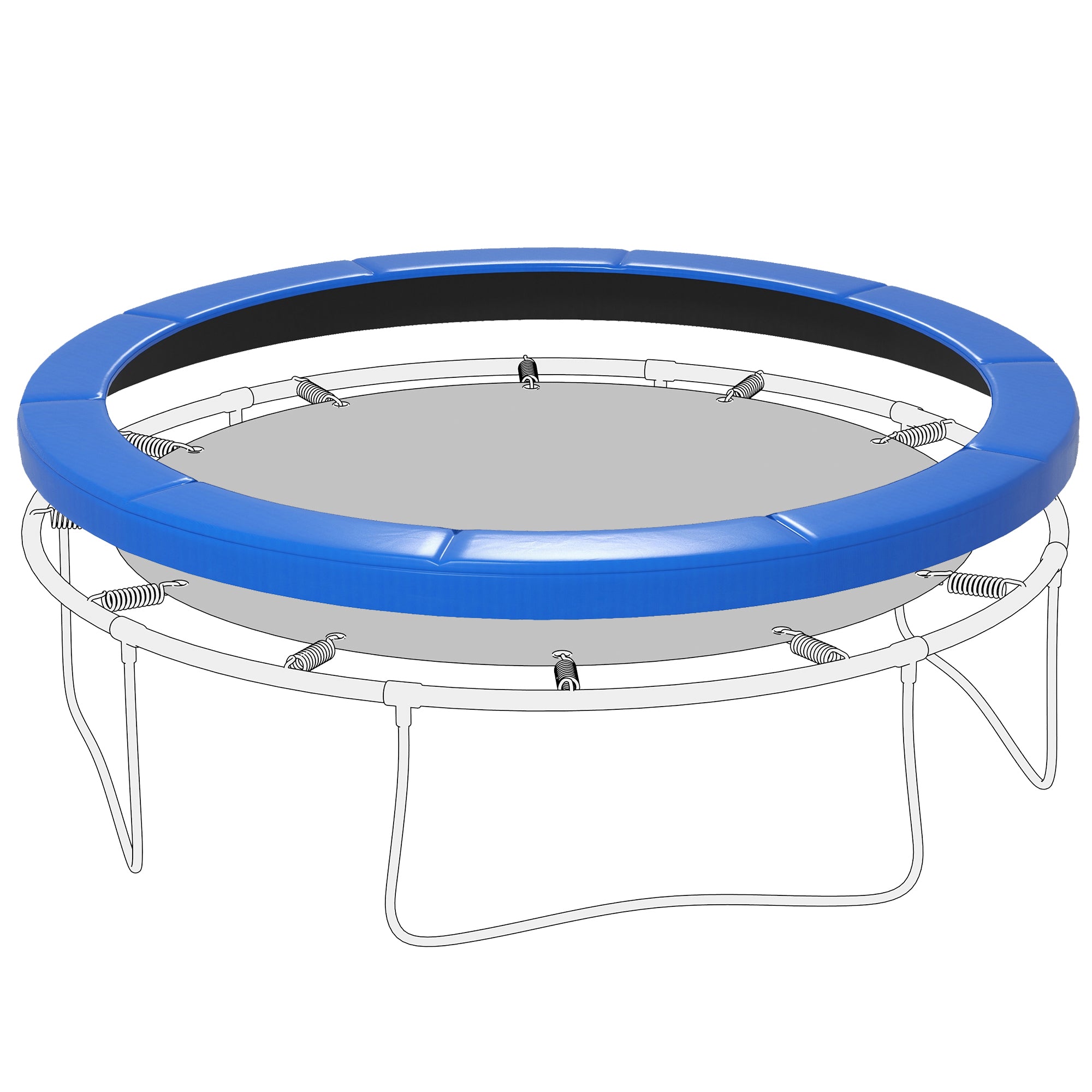 SPORTNOW Trampoline Safety Pad Ø12 ft (366 cm) – Tear-Resistant, UV-Resistant, Waterproof Spring Cover — Replacement Edge Pad for Garden Trampolines, Blue