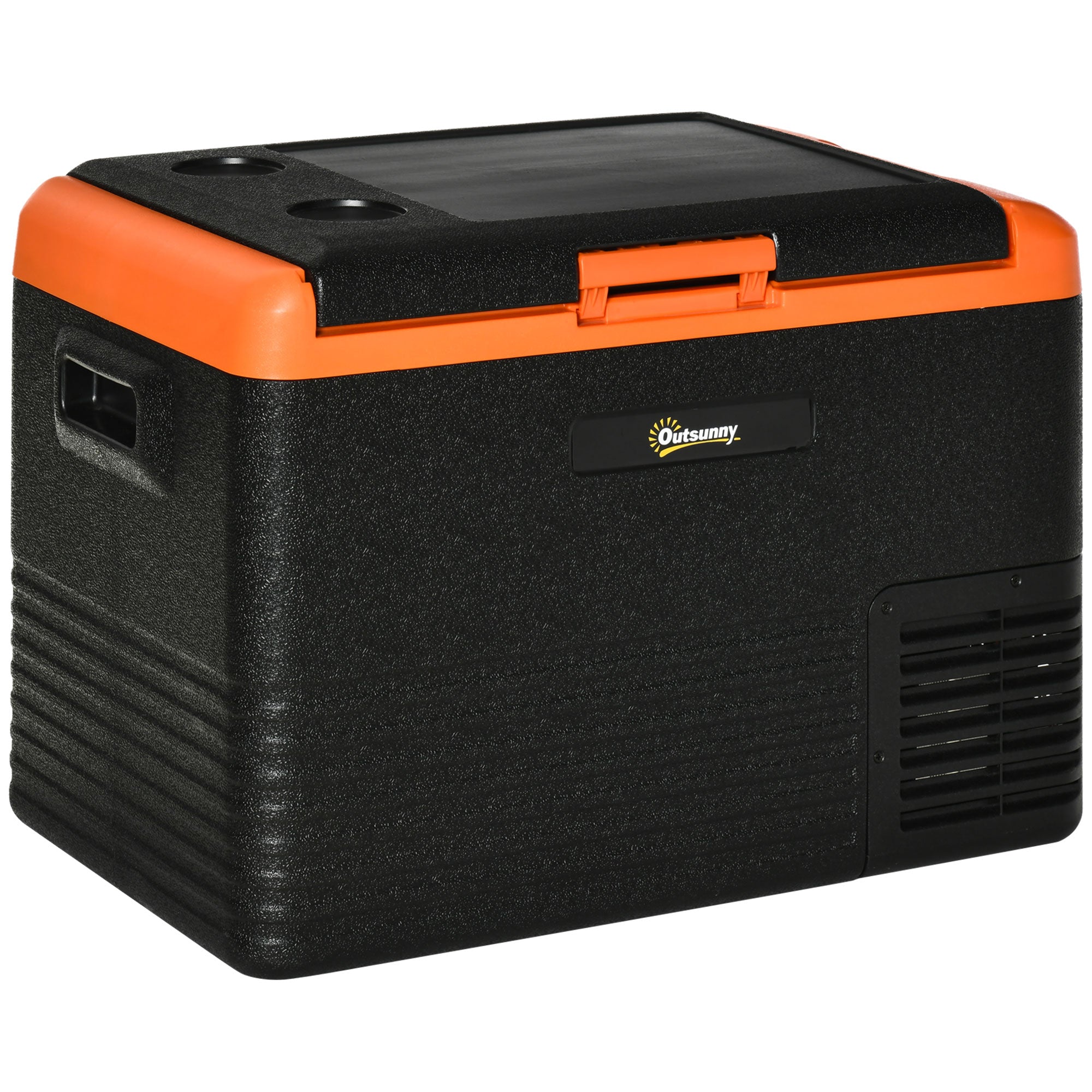 Portable Electric 40L Car Refrigerator 12V/24V up to -20℃ Mini Fridge with Compressor Touch LED Display for Home Camping Travel Car 58.7x36.5x43.8 cm Black