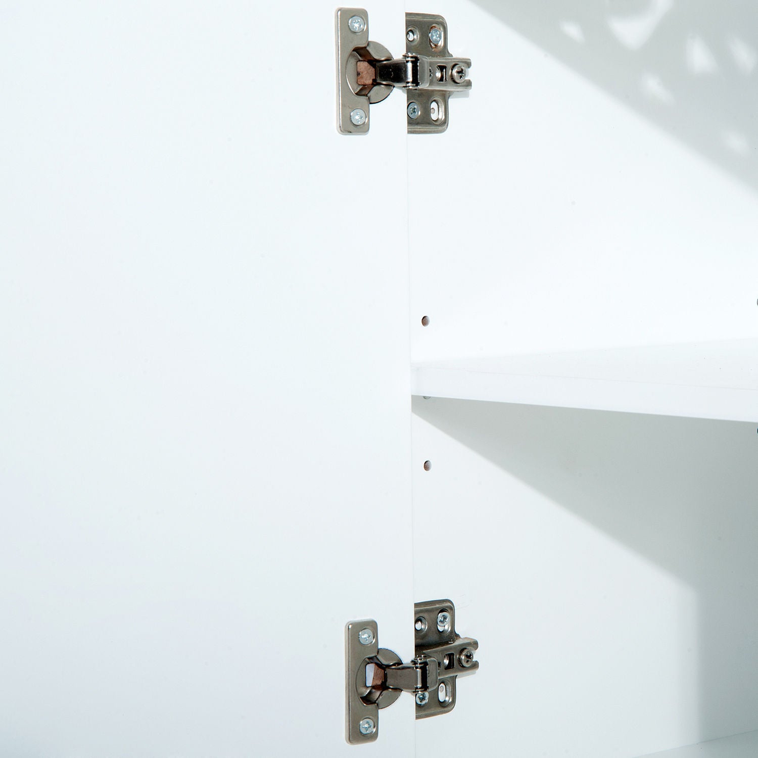 Bathroom Cabinet with 2 Doors and Shelves 60x30x56cm Modern White Wood Design