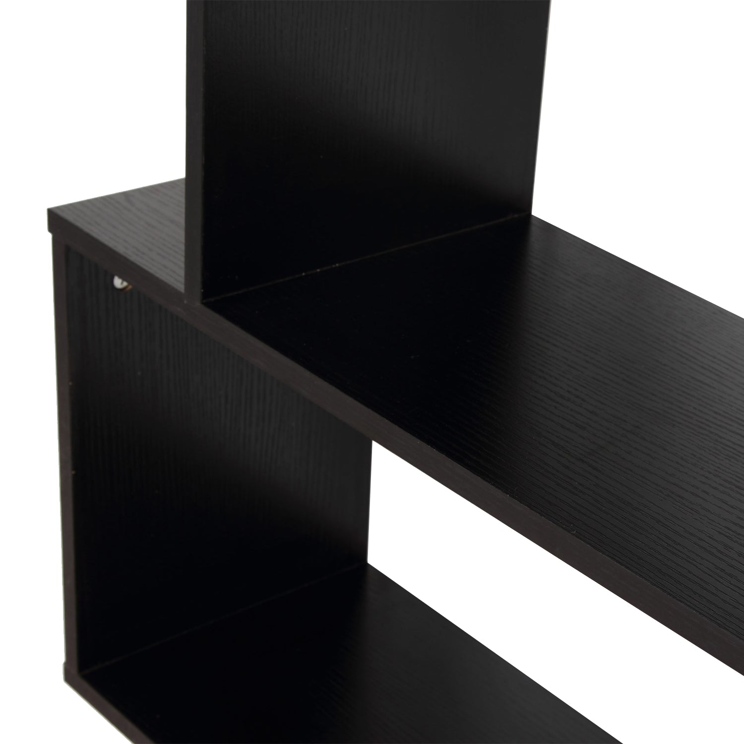 Bookshelf 6 Shelves S Shape Wood 80x24x191 cm Shelves Black