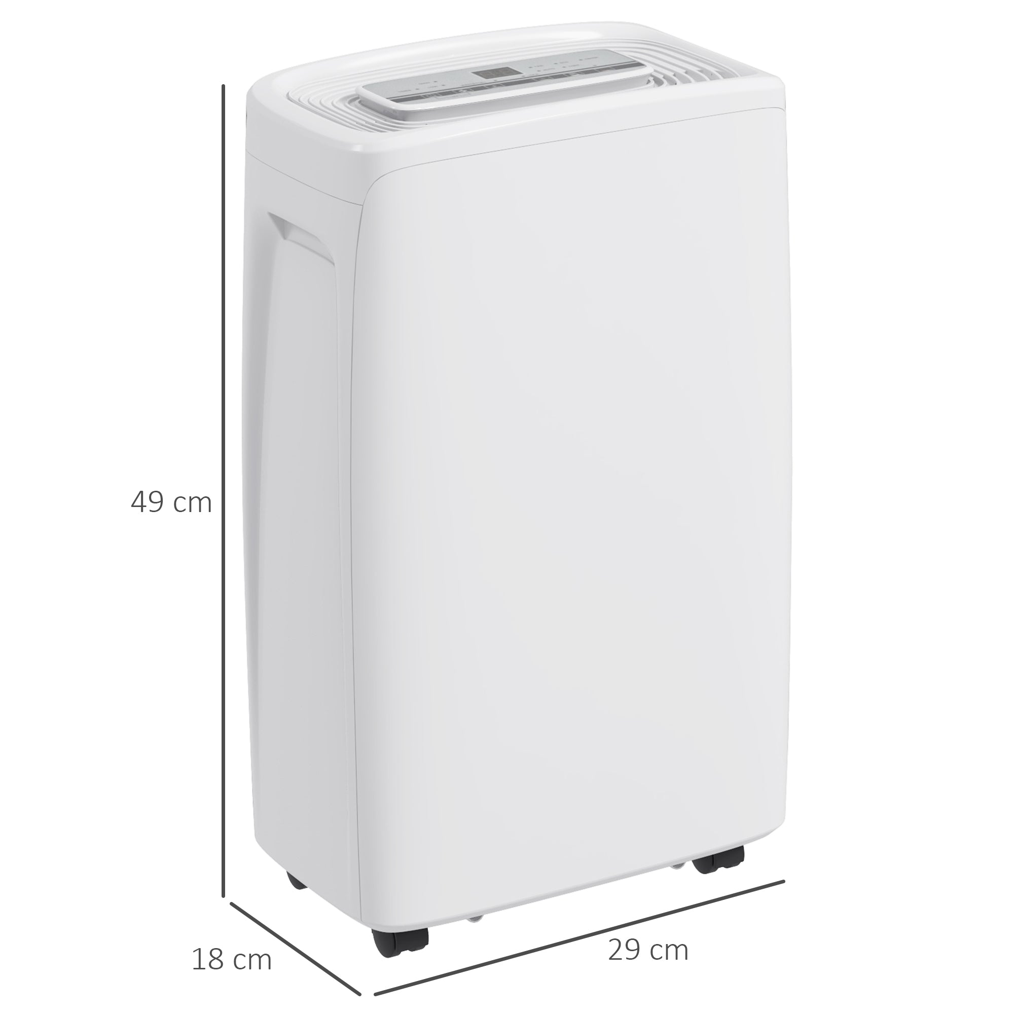 Electric Dehumidifier 12L/Day Water Tank 1.5L Silent Dehumidifier with 4 Modes 2 Speeds Wheels LED Display Timer for 10-25 m² White