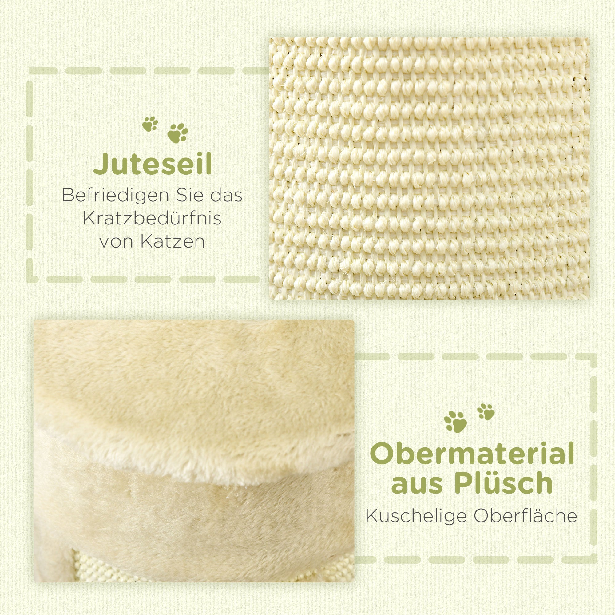 Corner Scratching Post, 58cm Sisal Scratching Pole, Cat Tree with Scratching Ball, Cat Furniture for Indoor, Cream White