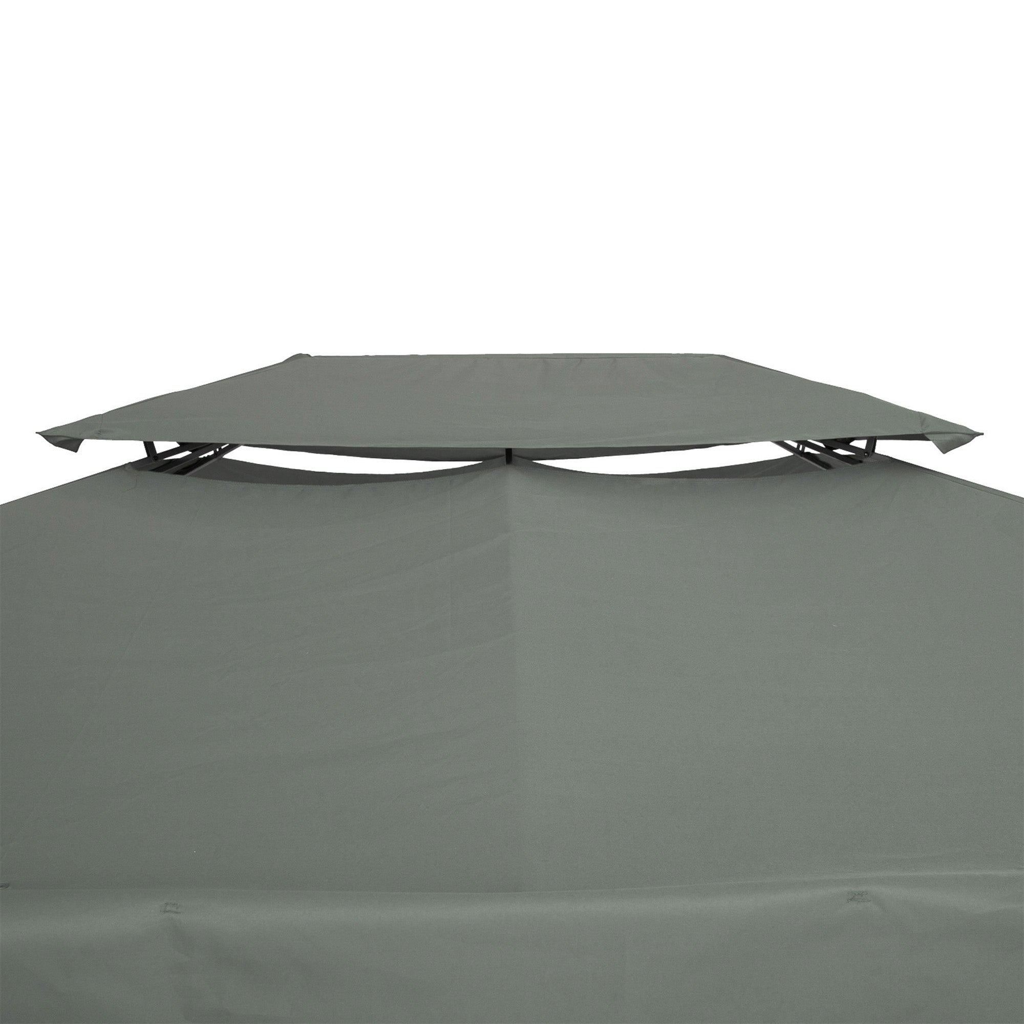 Replacement Roof for Metal Pavilion 3x4m Water-Resistant Pavilion Roof with Double Roof, Replacement Cover for Garden Pavilion Party Tent Gazebo Polyester Dark Grey