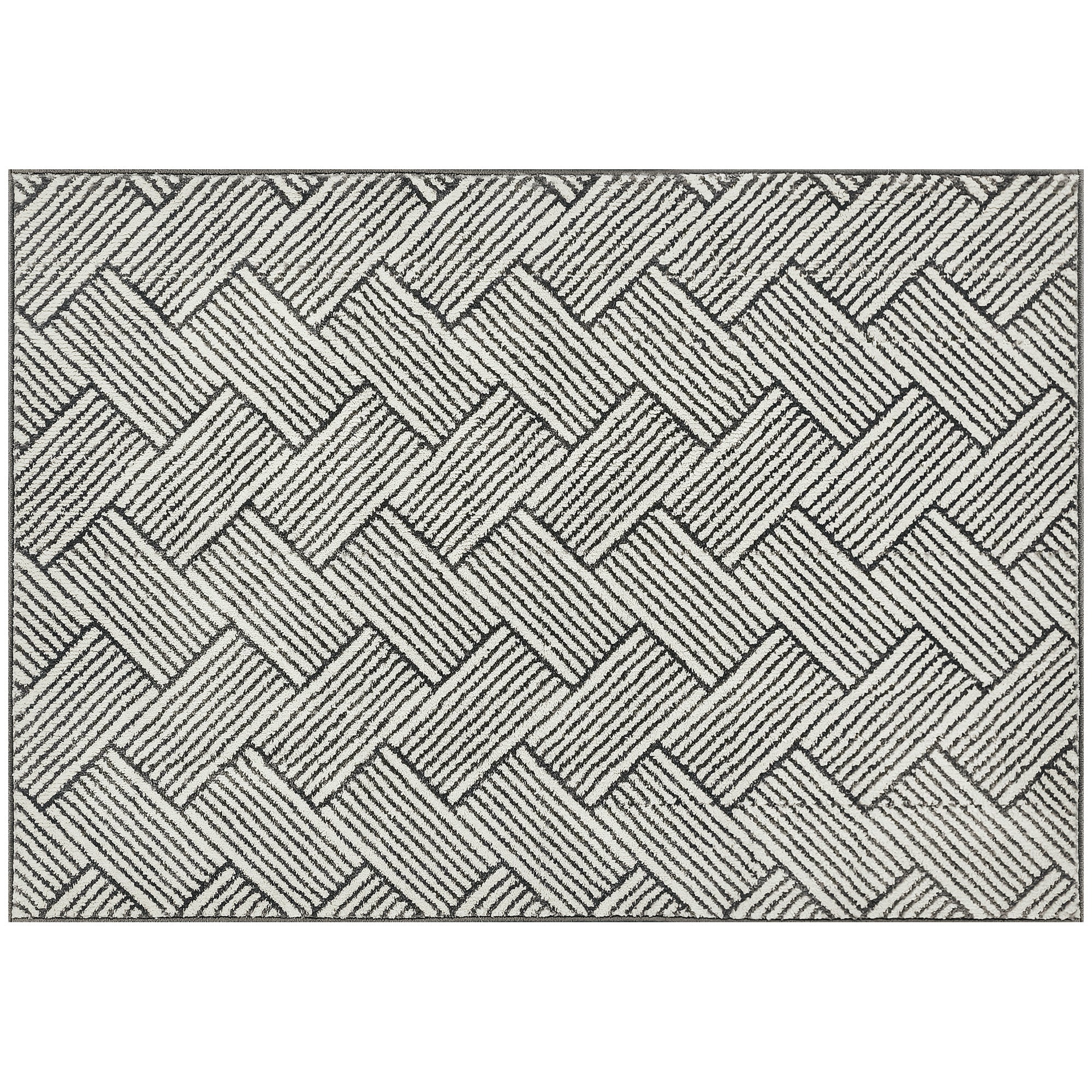 Living Room Rug 200 x 140 cm Short Pile Rug, Machine Washable, Hypoallergenic, for Living Room, Bedroom, Office, Light Gray