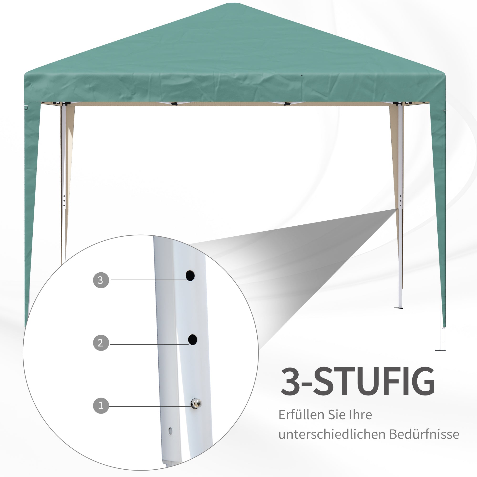 Pavilion approx. 3x3m, water repellent Stable Winterproof Pop-up Foldable Pavilion, UV Protection, Foldable Party Tent Garden Tent with Bag, Garden Pavilion for Camping Garden, Green