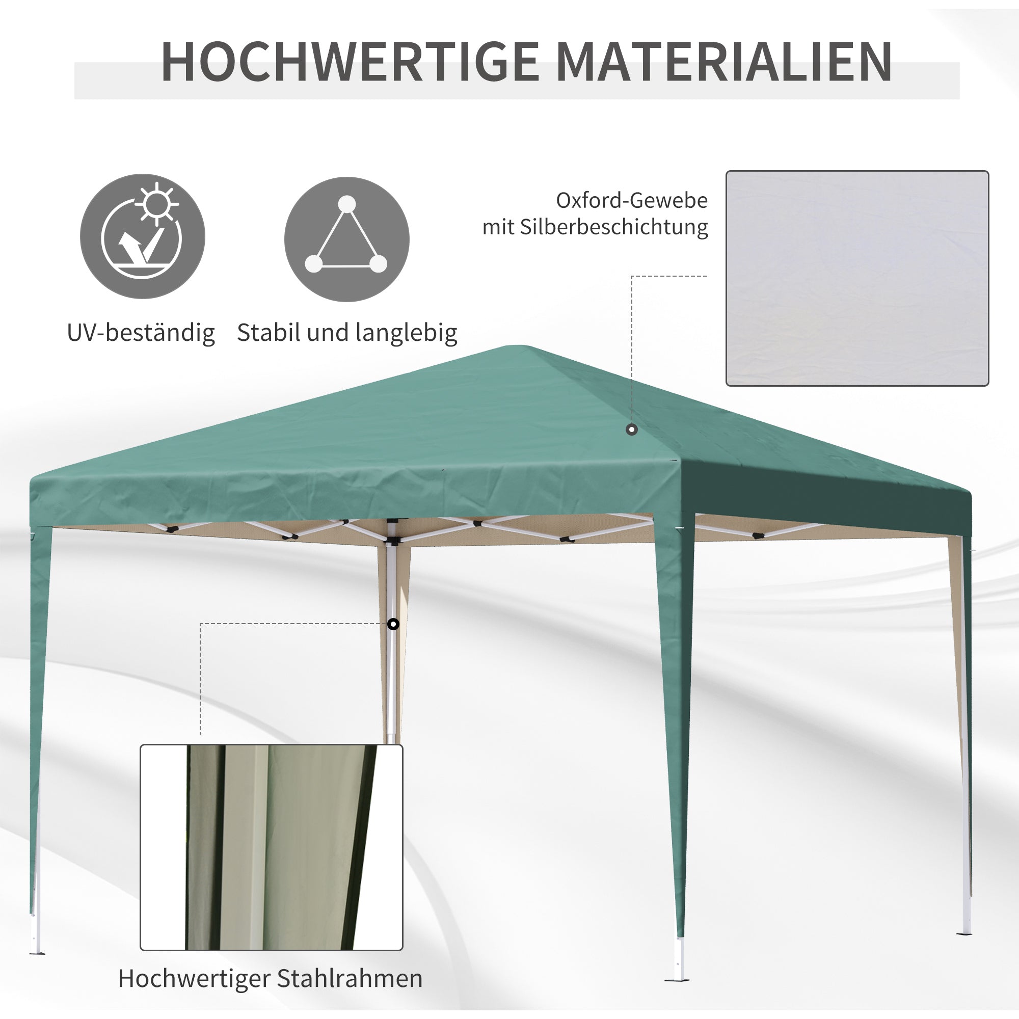 Pavilion approx. 3x3m, water repellent Stable Winterproof Pop-up Foldable Pavilion, UV Protection, Foldable Party Tent Garden Tent with Bag, Garden Pavilion for Camping Garden, Green