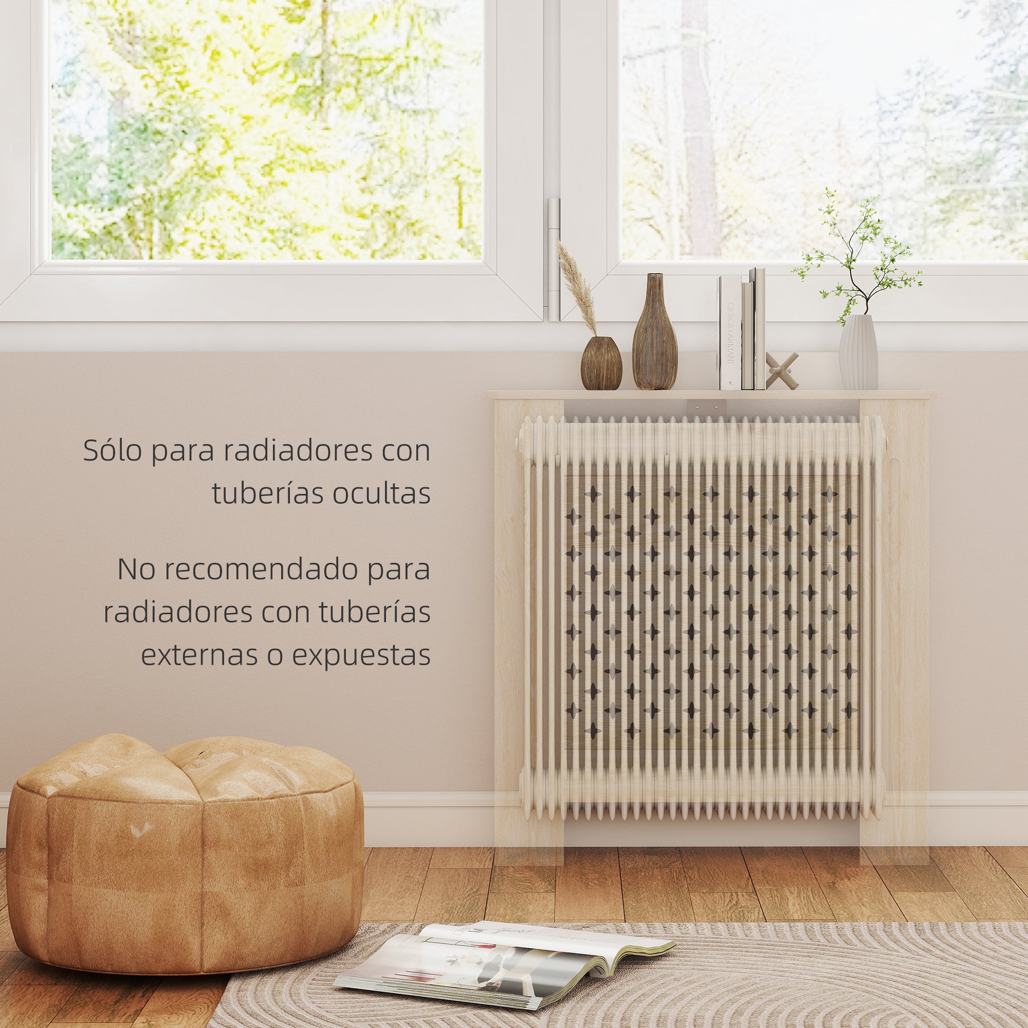 Radiator Cover MDF Radiator Cover 78x19x82 cm Radiator Cover for Living Room Bedroom Hallway Oak