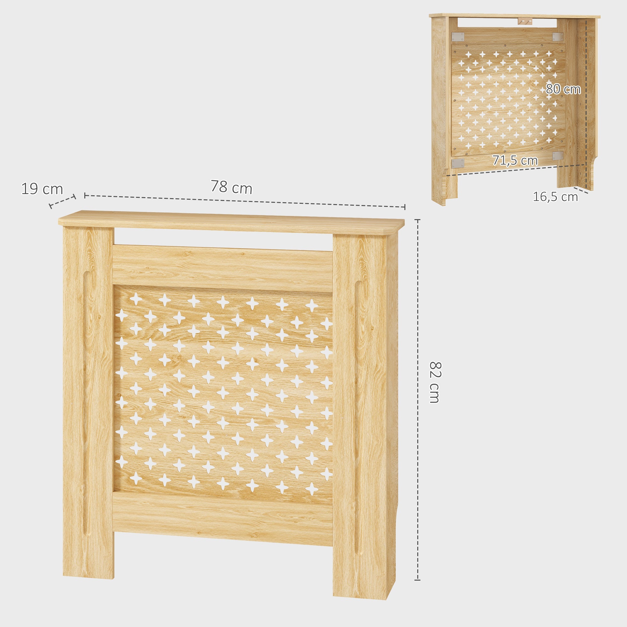 Radiator Cover MDF Radiator Cover 78x19x82 cm Radiator Cover for Living Room Bedroom Hallway Oak