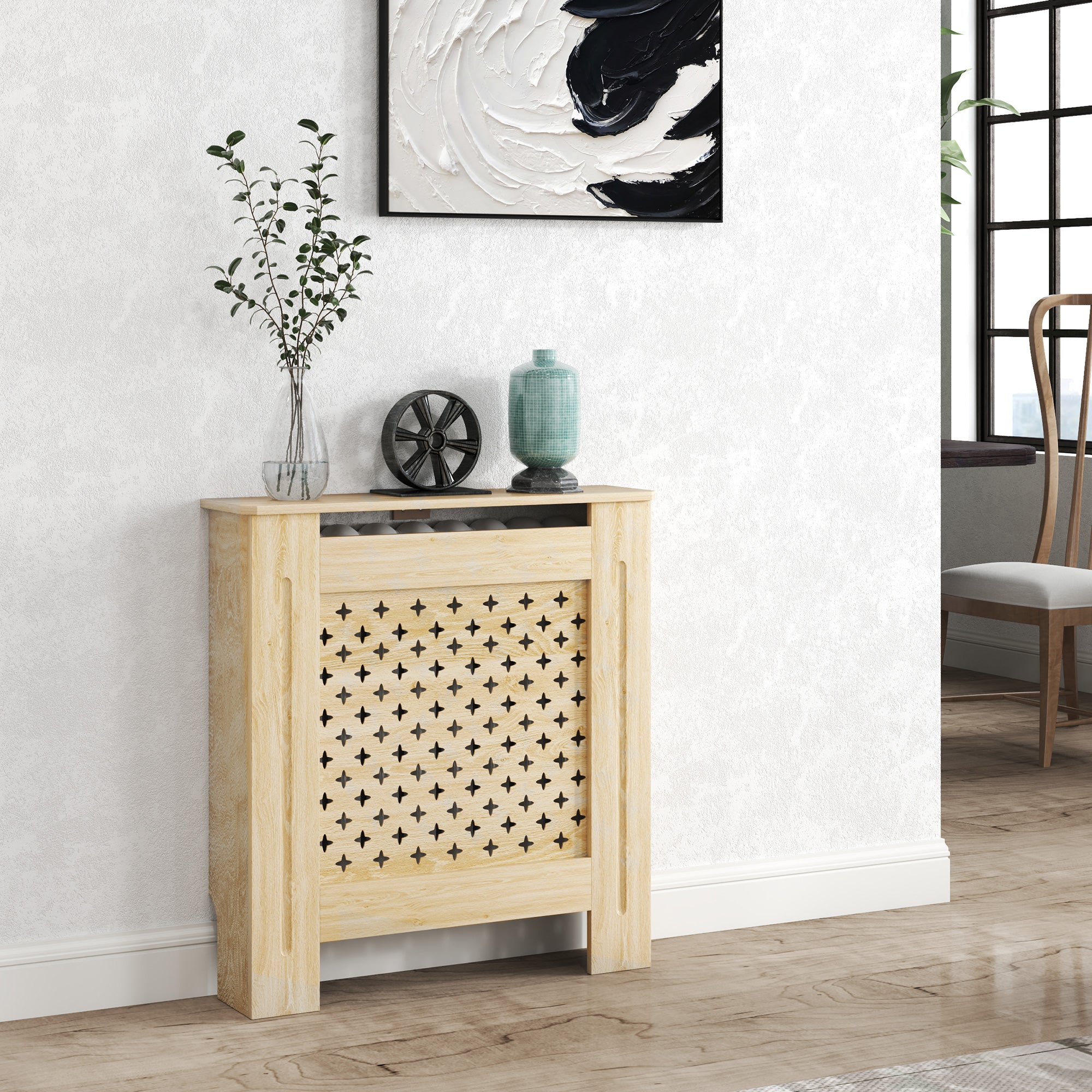 Radiator Cover MDF Radiator Cover 78x19x82 cm Radiator Cover for Living Room Bedroom Hallway Oak