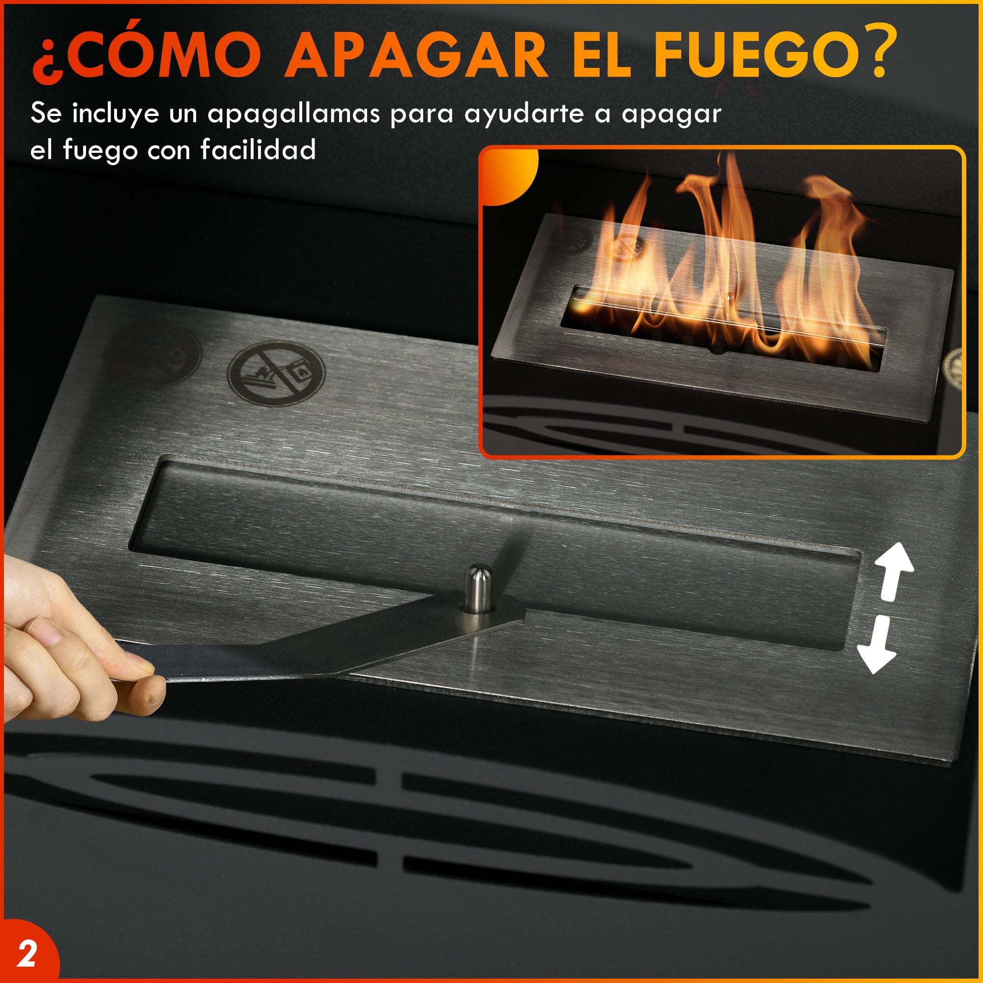 Ethanol Fireplace 7000BTU Bioethanol Fireplace with Stainless Steel Extinguisher Tank 1.2 L Combustion Time 3H for Indoors 20-25 sqm 39x26x54 cm Black