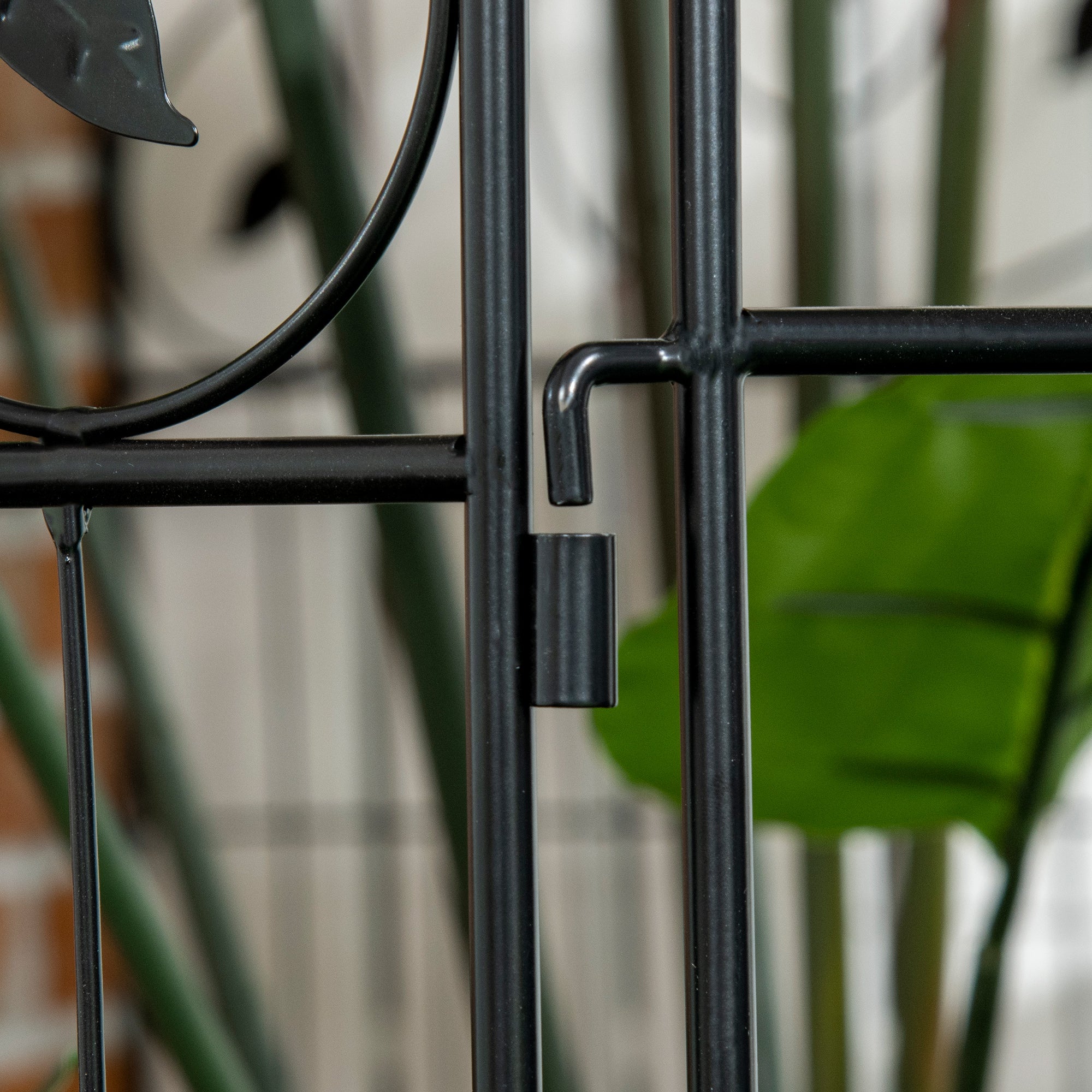 4-Piece Garden Fence 3.52 x 1.1 m Decorative Grid Fence Wire Mesh Wire Fence for Garden, Balcony, Metal, Black