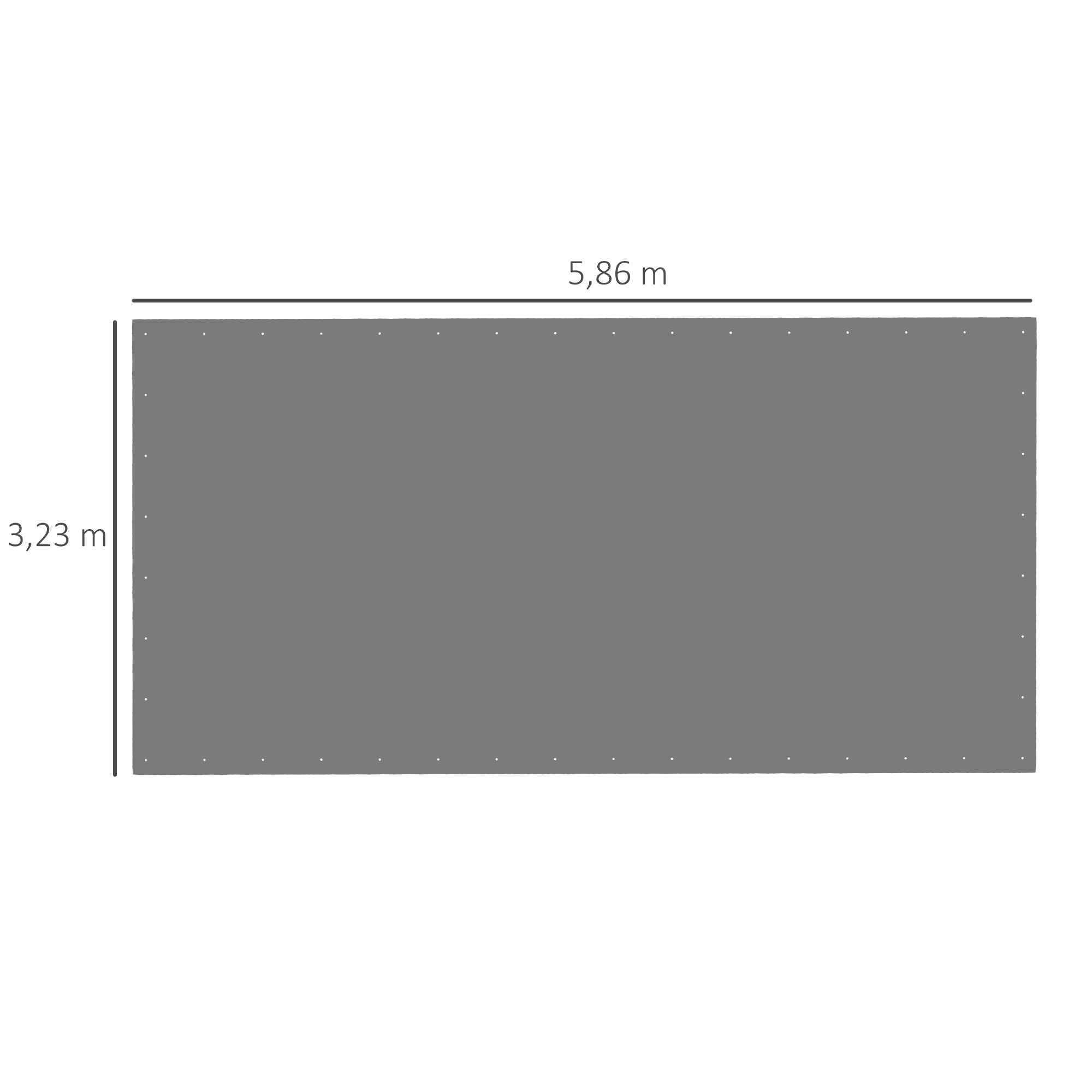Replacement Canopy Cover for 3 x 6m Carport Car Awning Replacement Tarp with 48 White Ball Bungees (cover only, frame not included)