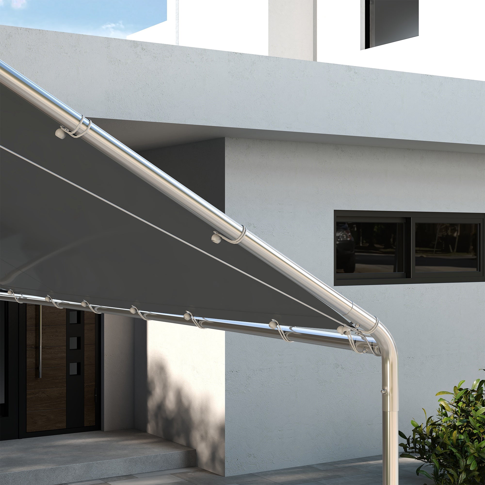 Replacement Canopy Cover for 3 x 6m Carport Car Awning Replacement Tarp with 48 White Ball Bungees (cover only, frame not included)