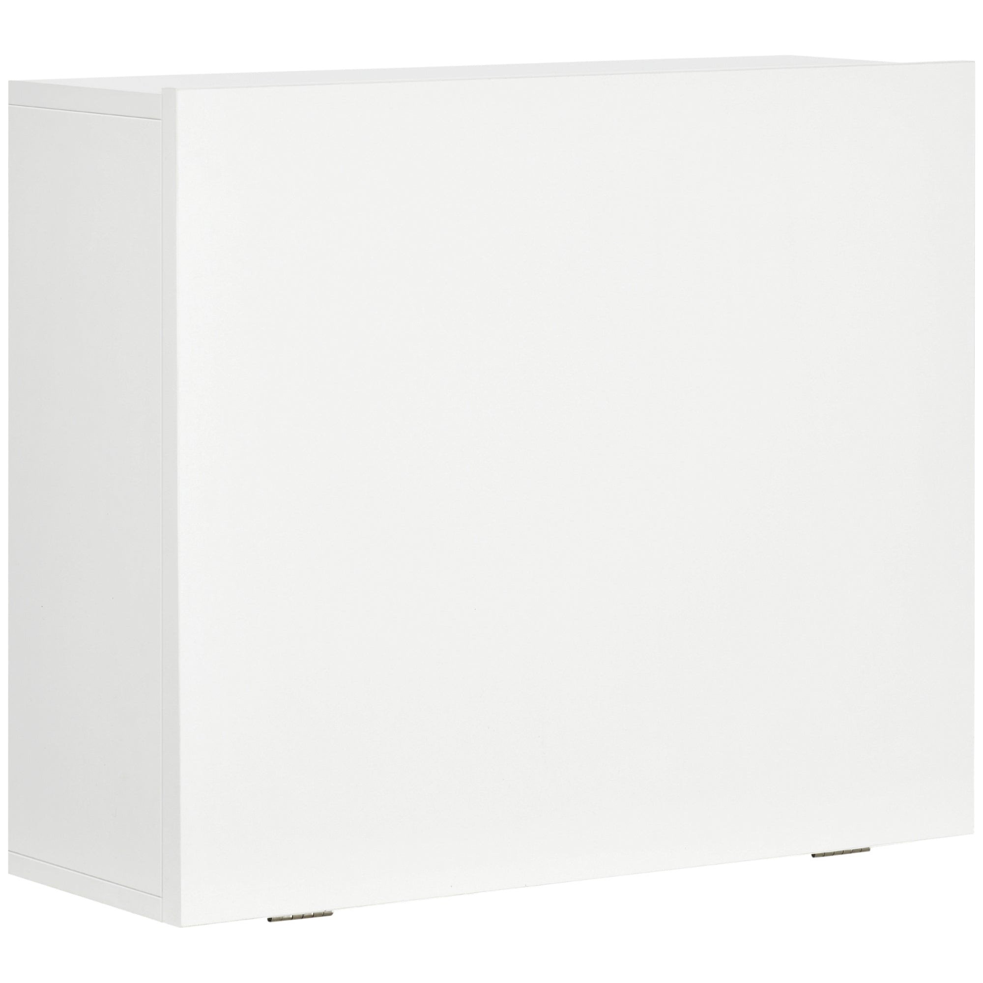 Wall-Mounted Folding Desk Space-Saving with Shelves, for Study, Living Room, and Office, in Chipboard and MDF, 60x21.5x50 cm, White