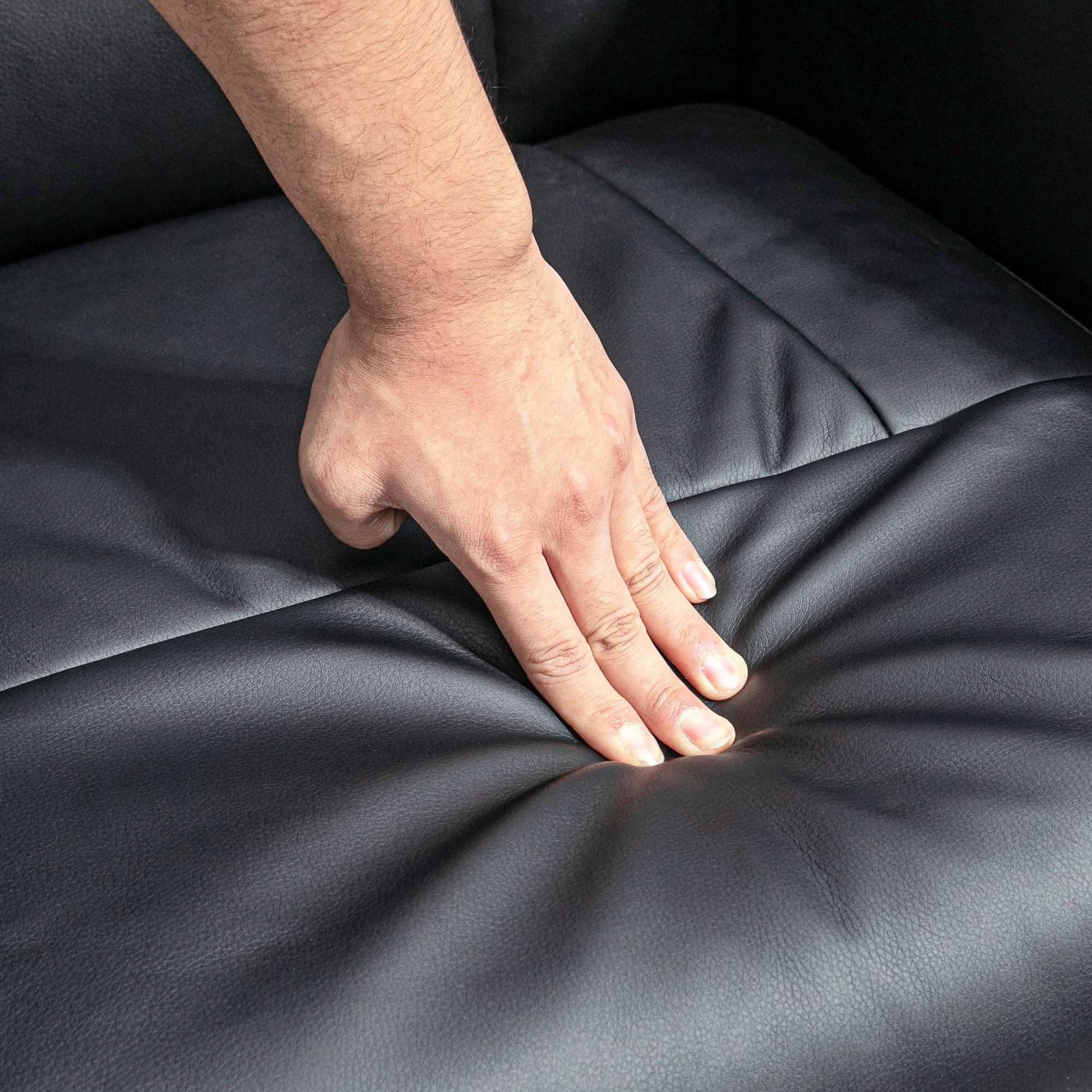 Recliner Chair with Ottoman, TV Recliner, TV Chair with Reclining Function, Swivel Upholstered Chair for Living Room, Bedroom, up to 160 kg, Faux Leather, Black