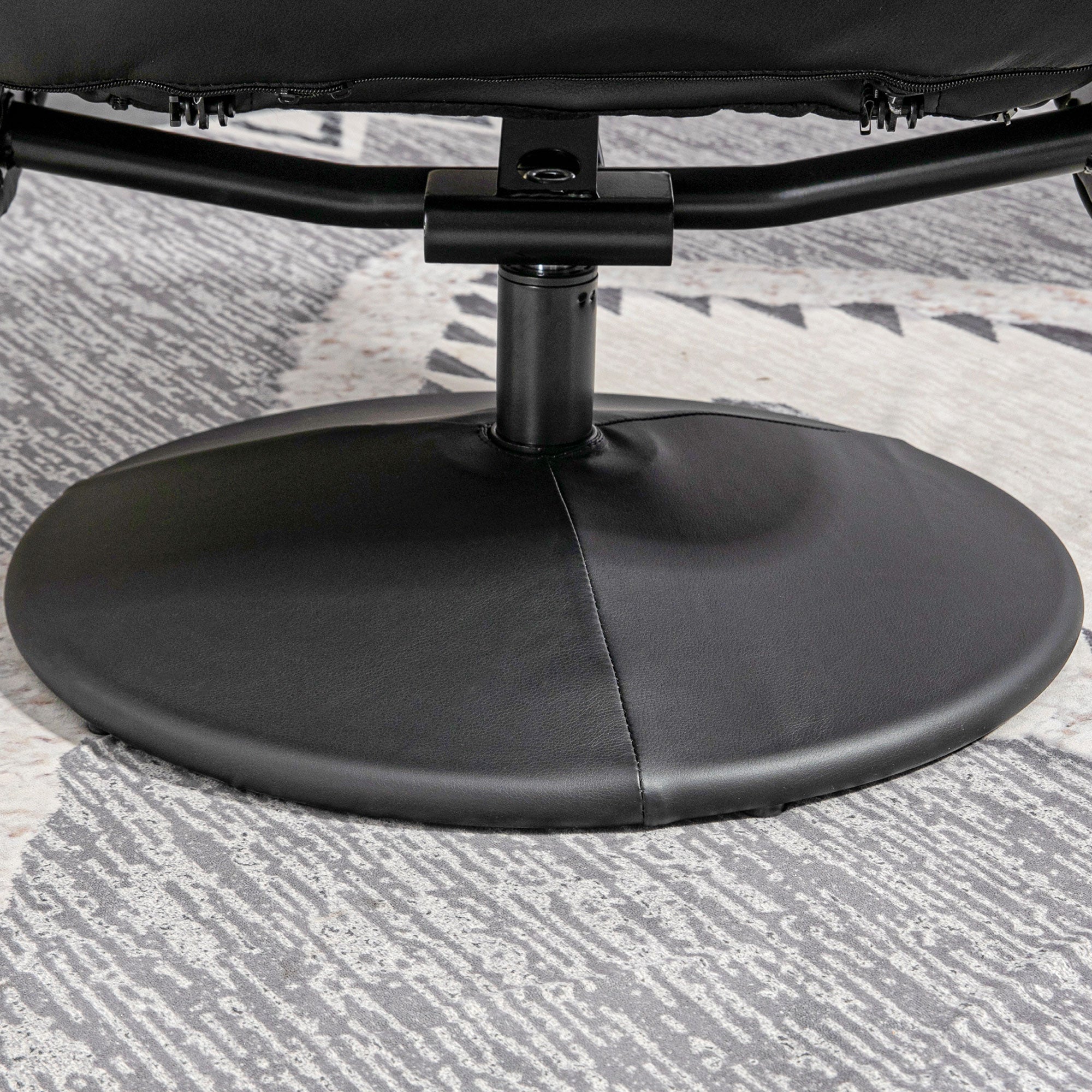 Recliner Chair with Ottoman, TV Recliner, TV Chair with Reclining Function, Swivel Upholstered Chair for Living Room, Bedroom, up to 160 kg, Faux Leather, Black