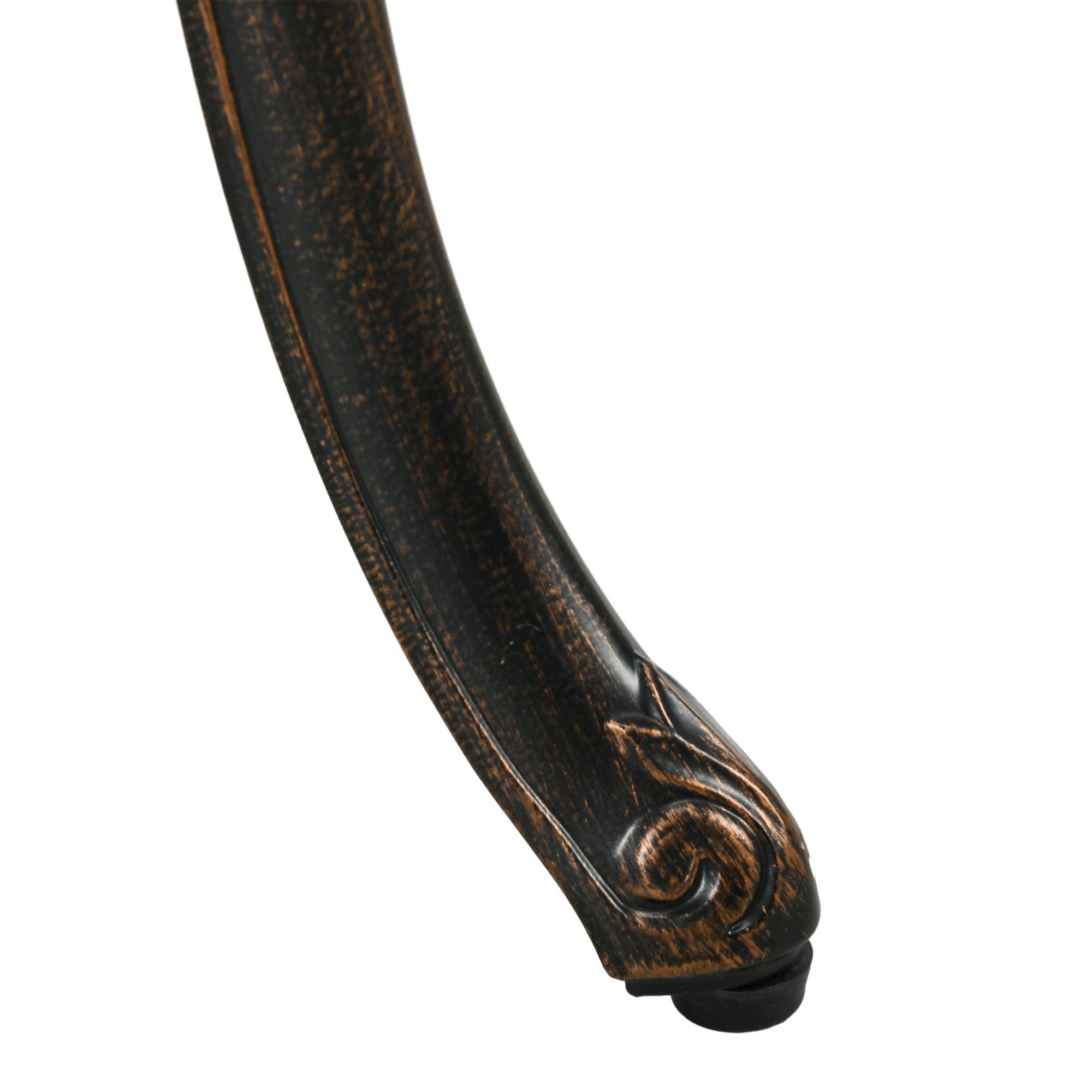 2-Seater Garden Set 2 Chairs + Round Table in Retro Charm Cast Aluminum, Bronze