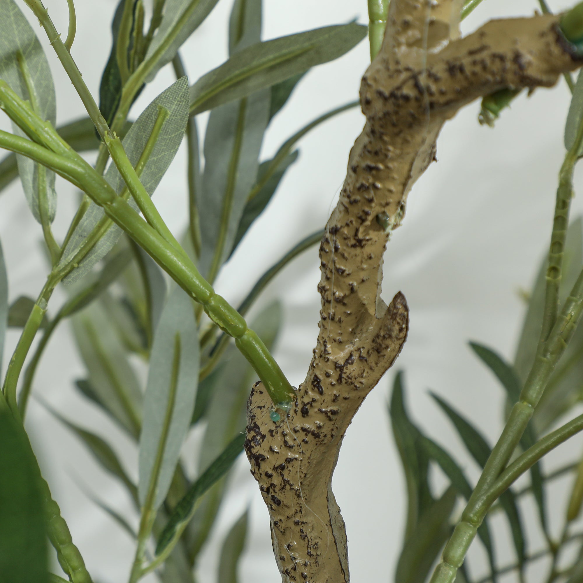 150 cm Artificial Olive Plant with Pot and Decorative Leaves for Indoor Green