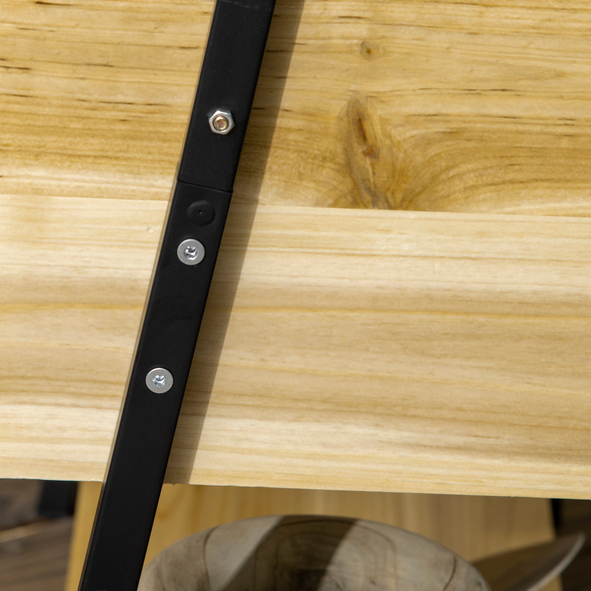 Raised Garden Bed with Trellis, Planter Box with Shelf, Plant Pot with Fleece Interior Lining, Planter Box, for Patio, Balcony, Natural, 80 x 30 x 125 cm