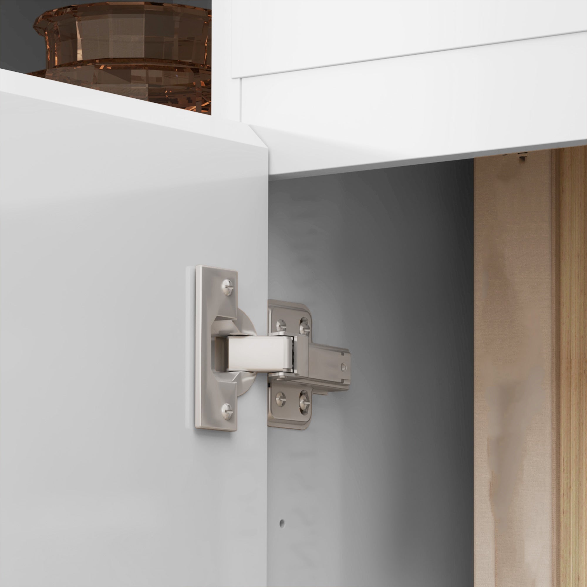 Kitchen Sideboard with 3 Cabinets and 4 Doors, Modern Kitchen Cabinet with Drawer, Adjustable Shelf, and Soft-Close Doors, Wood MDF Cabinet for Living Room, Dining Room, 140x40x75 cm, White