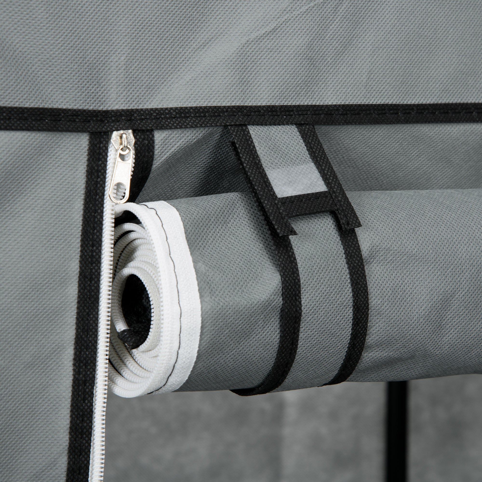 Fabric Wardrobe with Drawers, Clothes Rail, and Zipper, Fabric Wardrobe Foldable Wardrobe for Bedroom, Dressing Room, 102 x 42.5 x 162.5 cm, Dark Gray