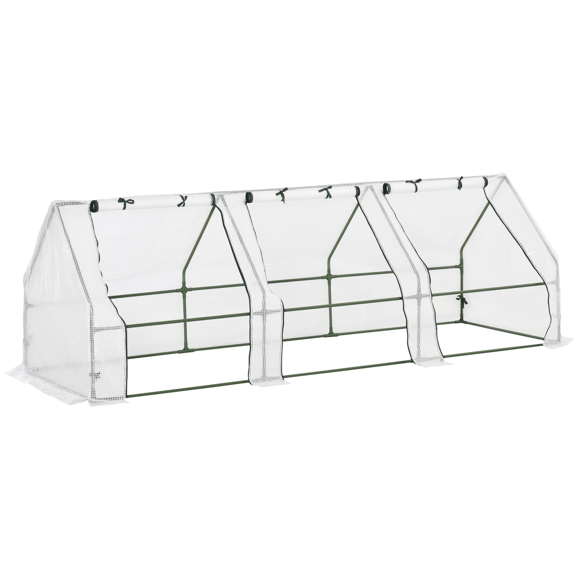 Outdoor Garden Greenhouse 106.3x35.4x35.4 inches Shed Type with 3 Windows Steel Frame Terrace Greenhouse for Plant Cultivation Flowers Tomatoes White