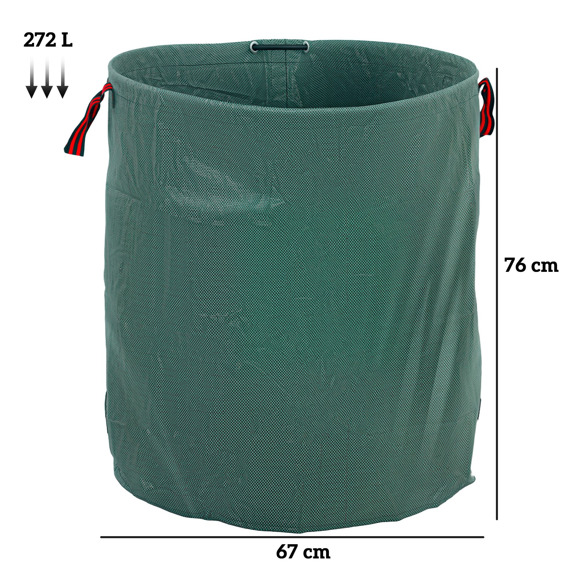 Garden Bag 3x272L Waterproof Garden Waste Bag with Handles, Stable Leaf Bag, Self-standing Garden Bags with UV Protection, Reusable Garden Waste Bags for Green Waste