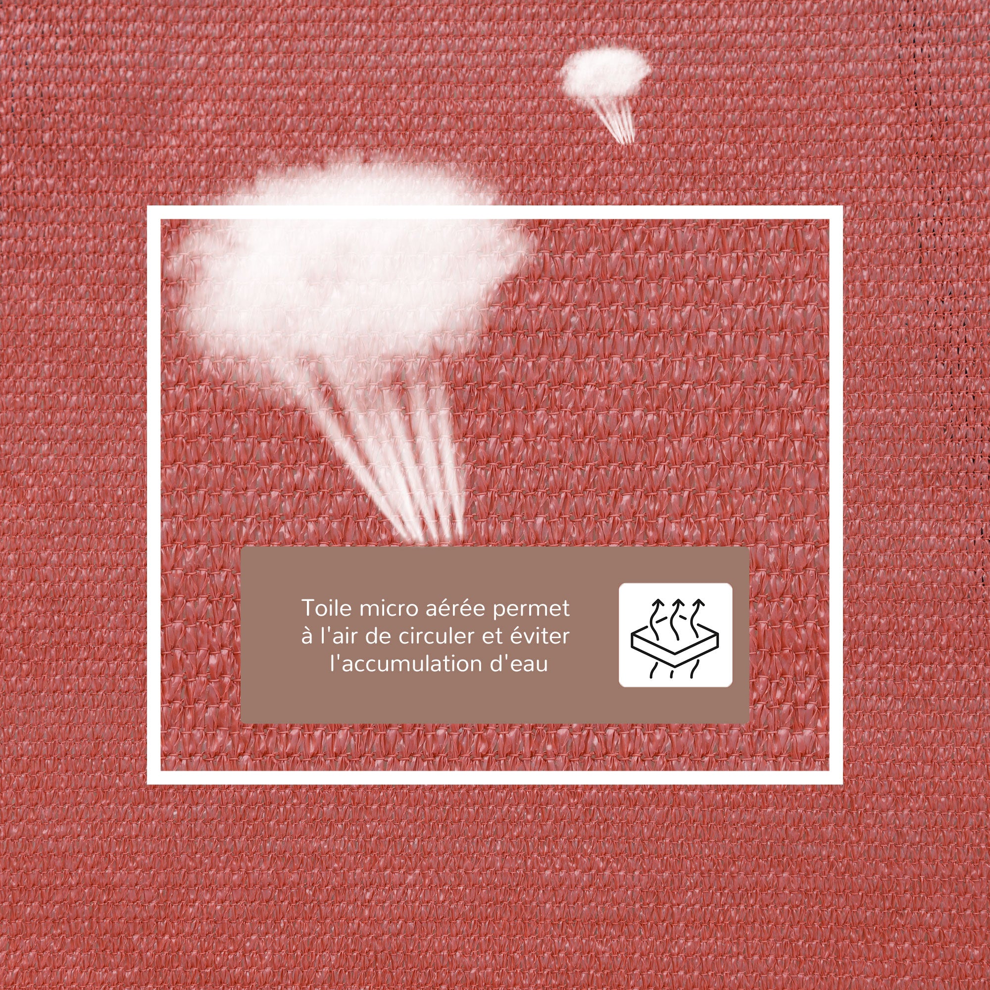 Rectangular Shade Sail 4x6m Outdoor UV Protection Canvas 185g/m² HDPE, for garden terrace outdoor patio pool balcony, terracotta brick