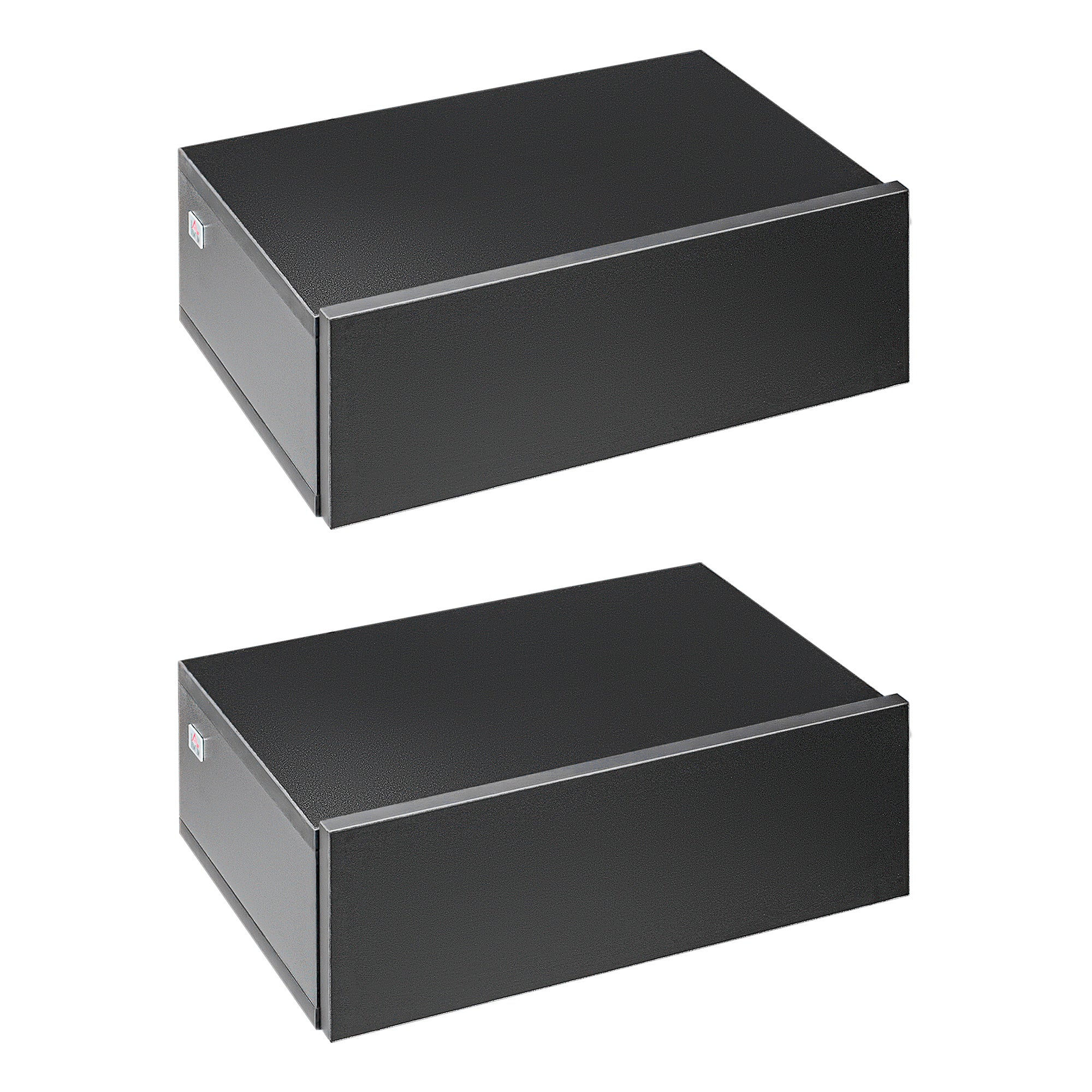 Set of 2 Floating Bedside Tables with 1 Drawer Wall Mounted Design Modern Style for Bedroom 40x30x15 cm Black