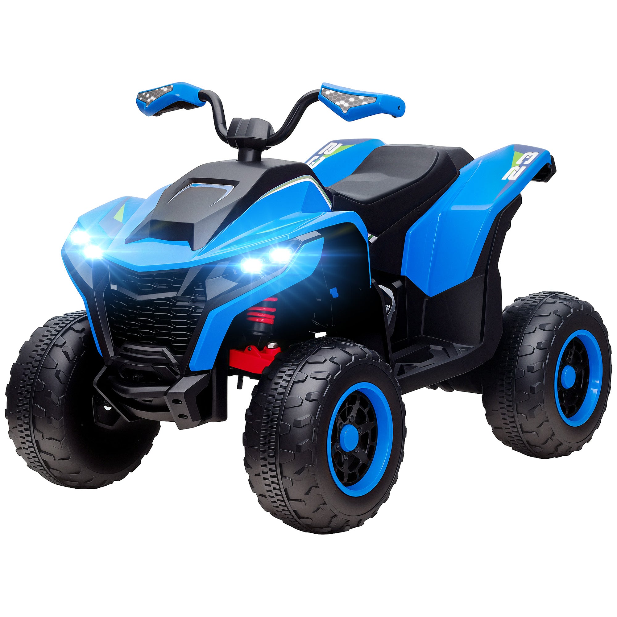 Electric Quad for Kids 12V Electric Children's Quad with 2 Motors, 3-6km/h Children's Quad with Suspension, LED Light, Kids Car with USB, Music for 3-8 Years, Blue