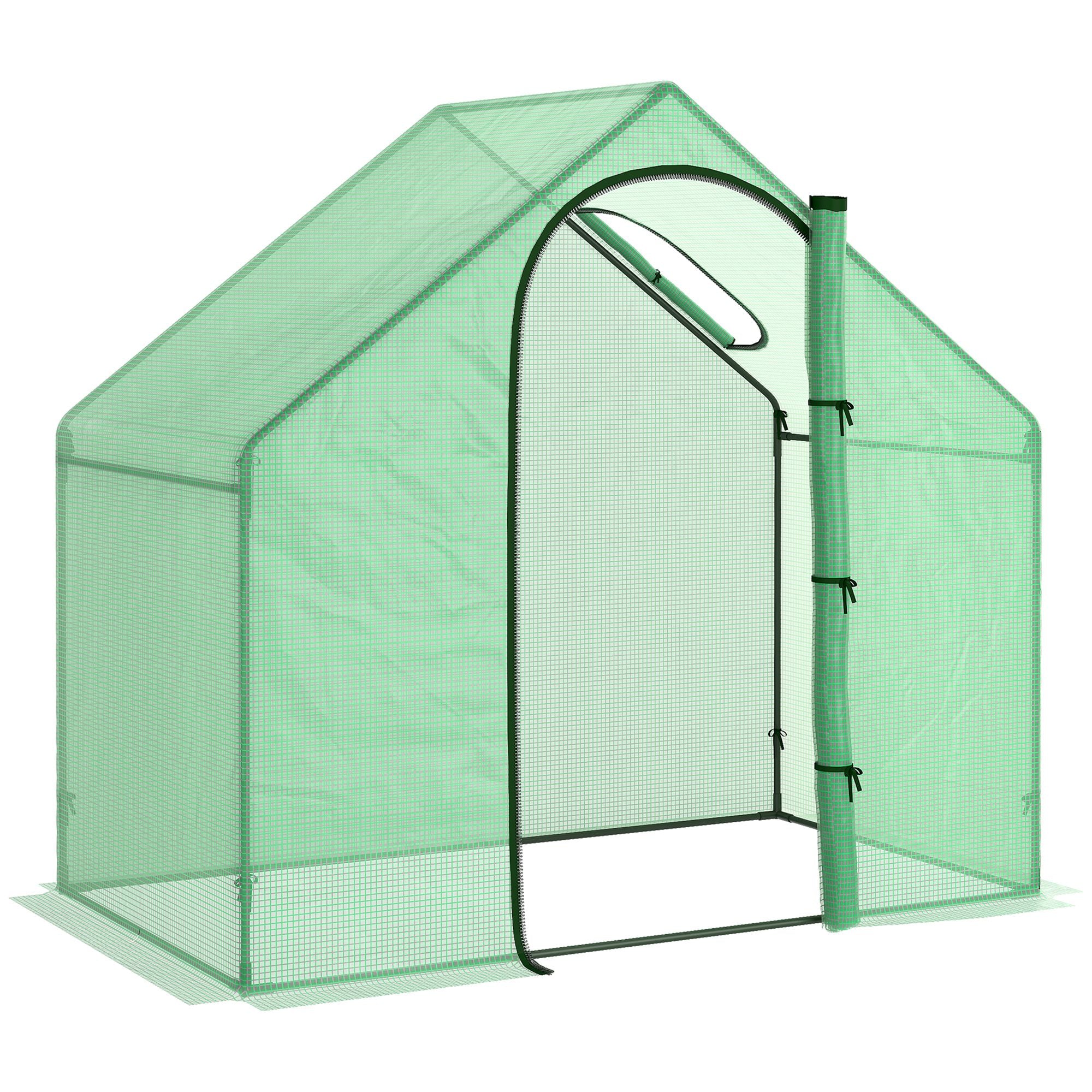 Greenhouse with Window, Roll-Up Door, Winterproof Steel Frame Greenhouse, Greenhouse for Balcony, Garden, Tomato House 180 x 100 x 168 cm, Tomato Greenhouse for Tomatoes, Vegetables, Dark Green