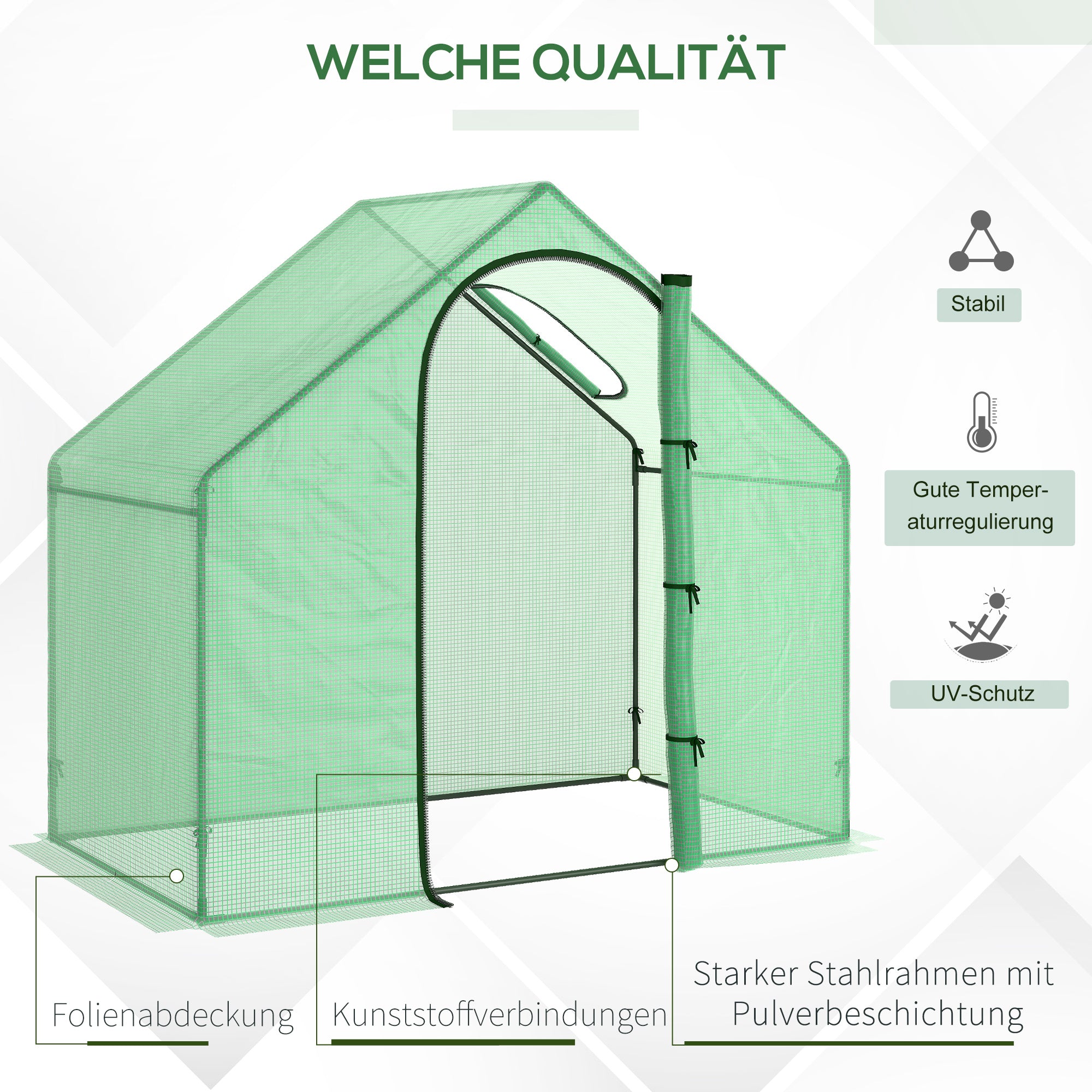 Greenhouse with Window, Roll-Up Door, Winterproof Steel Frame Greenhouse, Greenhouse for Balcony, Garden, Tomato House 180 x 100 x 168 cm, Tomato Greenhouse for Tomatoes, Vegetables, Dark Green