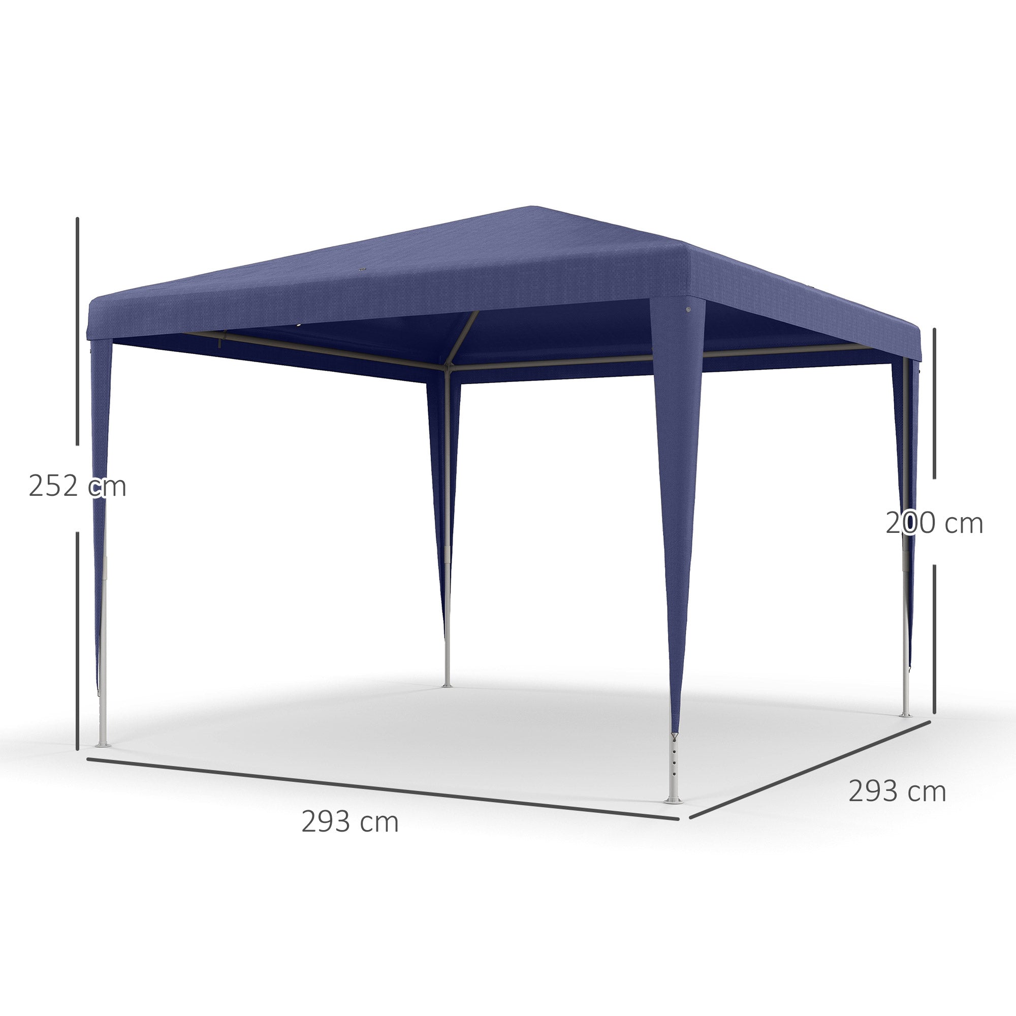 Foldable 3x3m Garden Gazebo Pavilion Canopy with 4 Drainage Holes and Anti-UV Steel Frame for Terrace Patio Outdoor Camping Blue